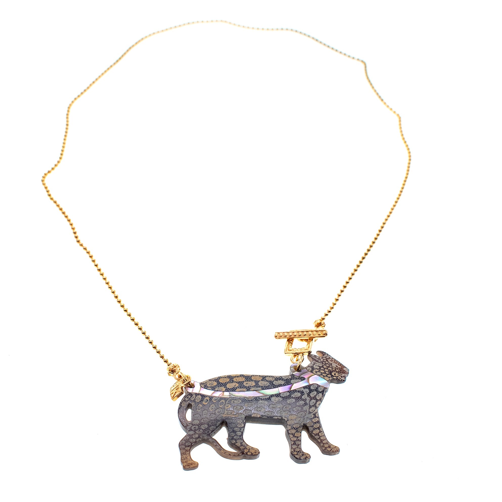 NK 26g17 gold panther necklace