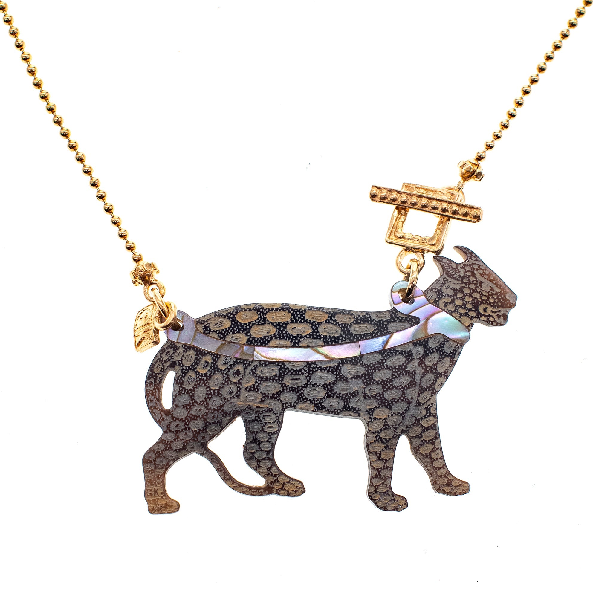 NK 26g17 gold panther necklace