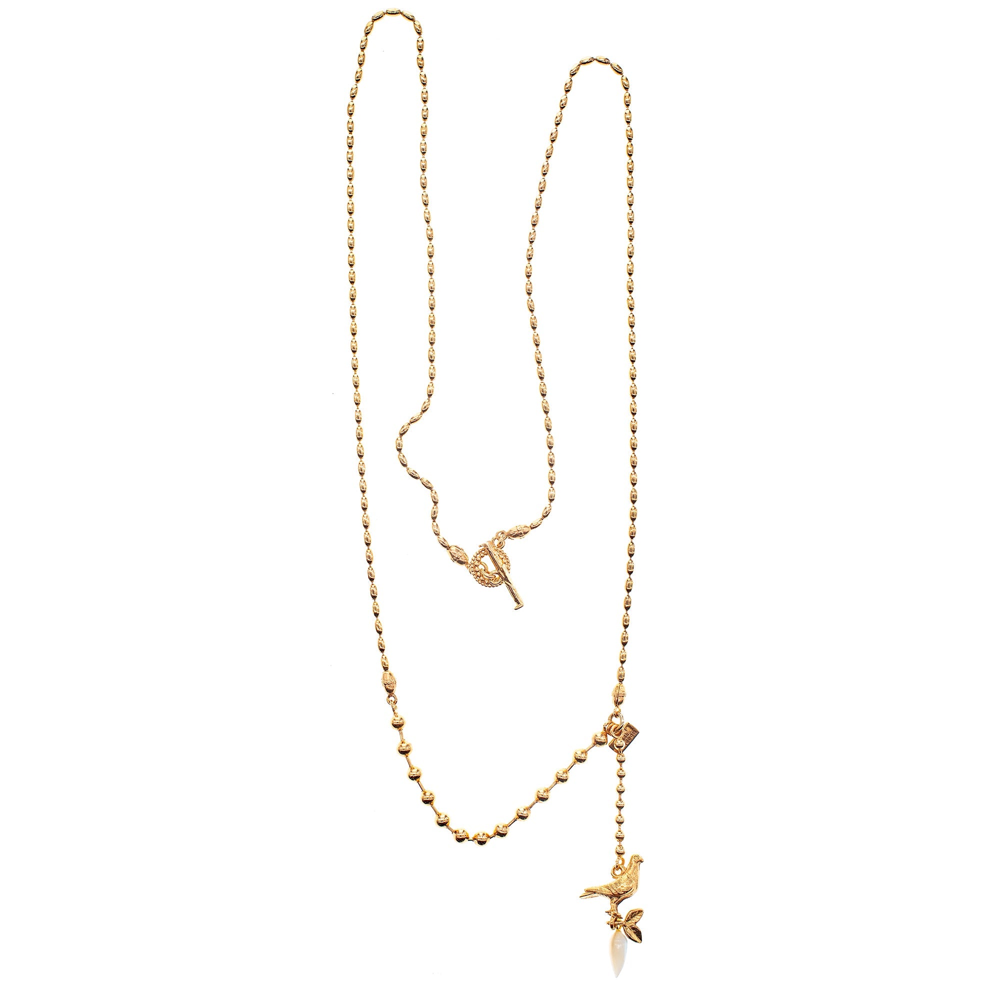 NK 26g18-L Dove Necklace Long white drop