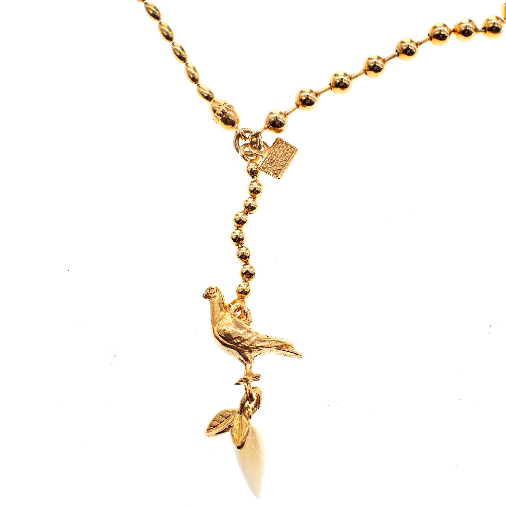 NK 26g18-S Dove Necklace Short white drop