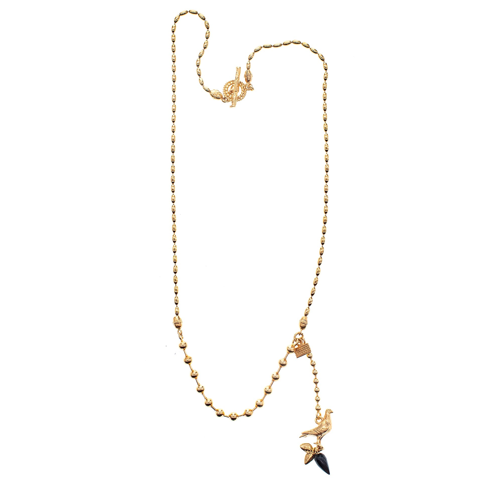 NK 26g18-S Dove Necklace Short black drop