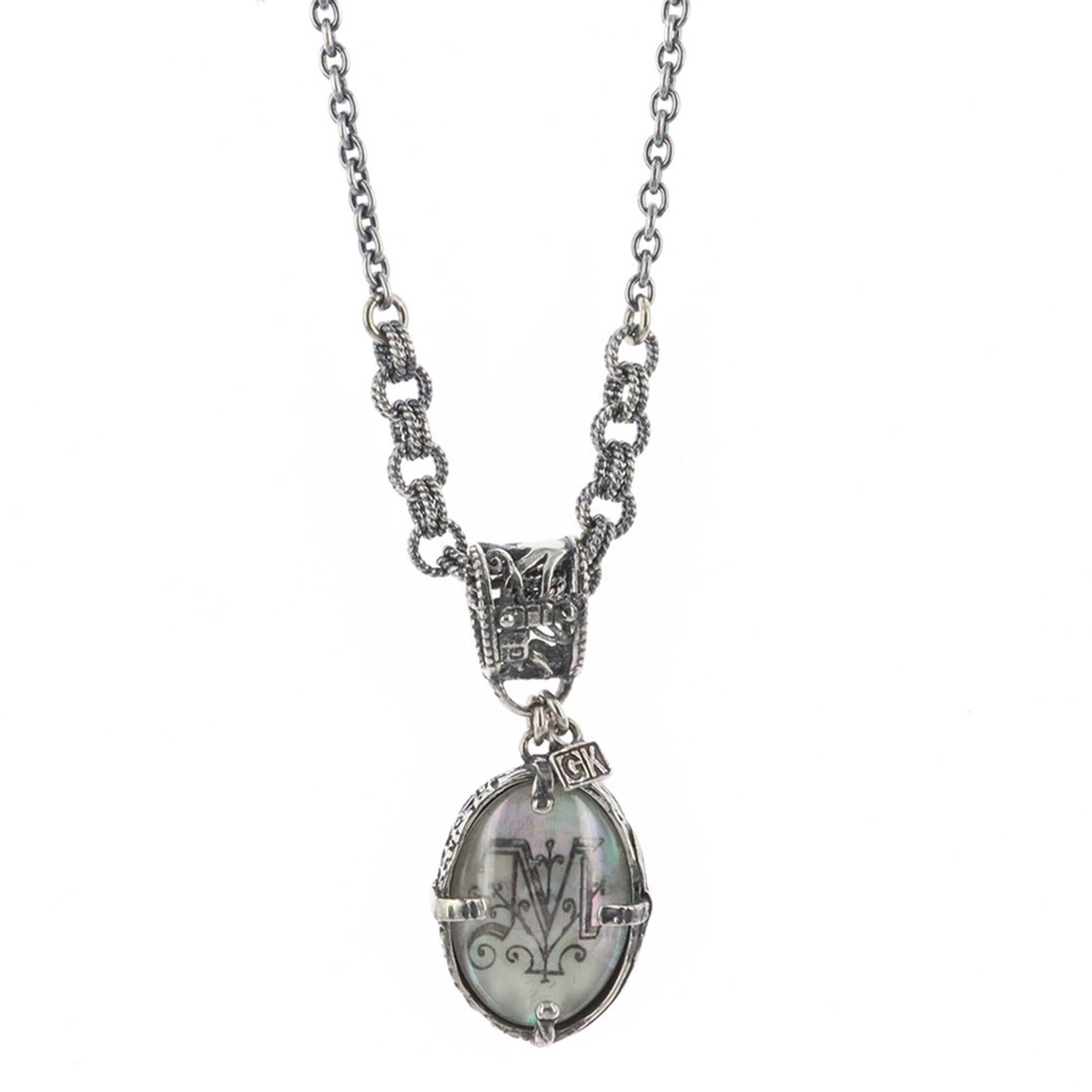 PM03 Sterling silver monogram pendant