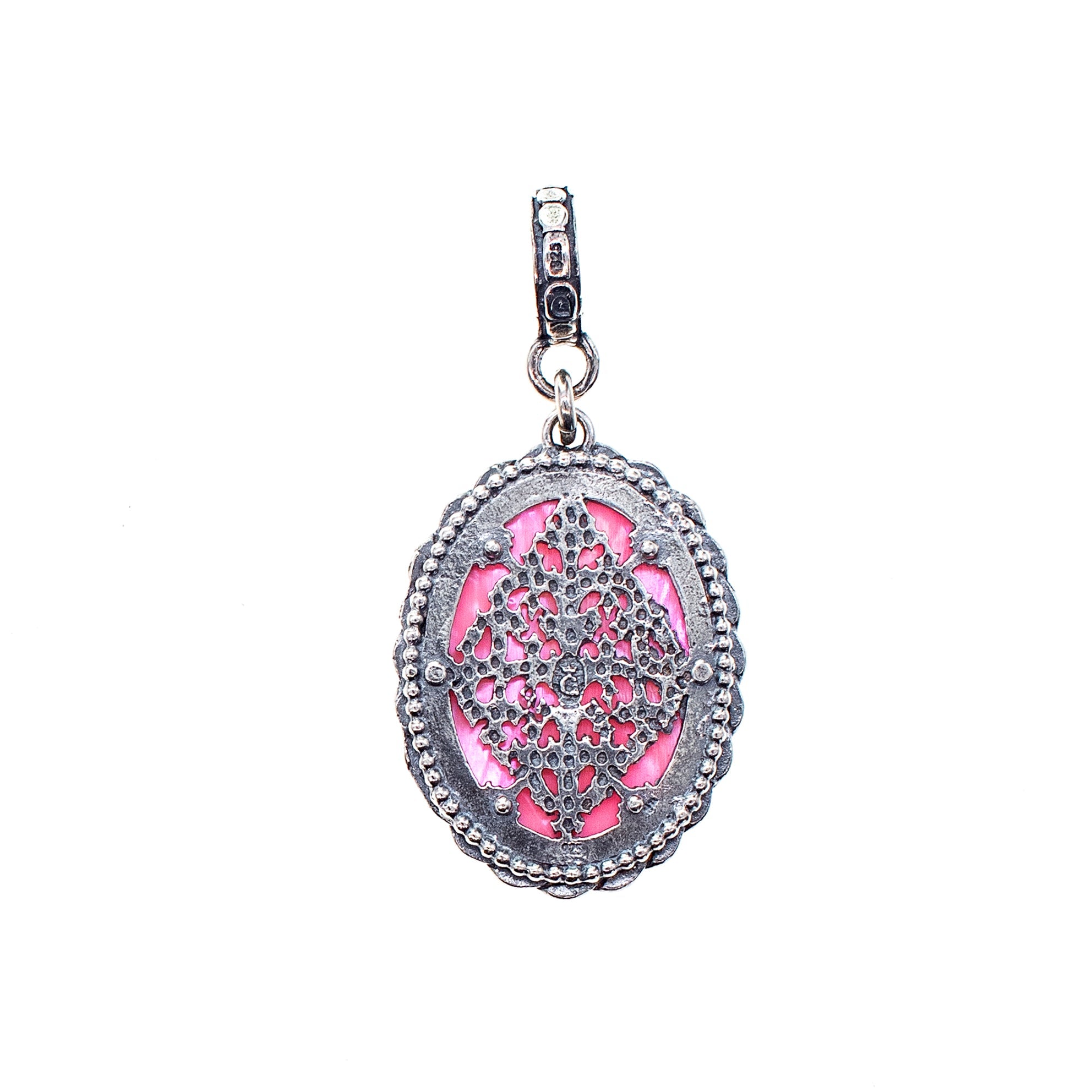 P 25e02A Pink Sacred Heart Pendant