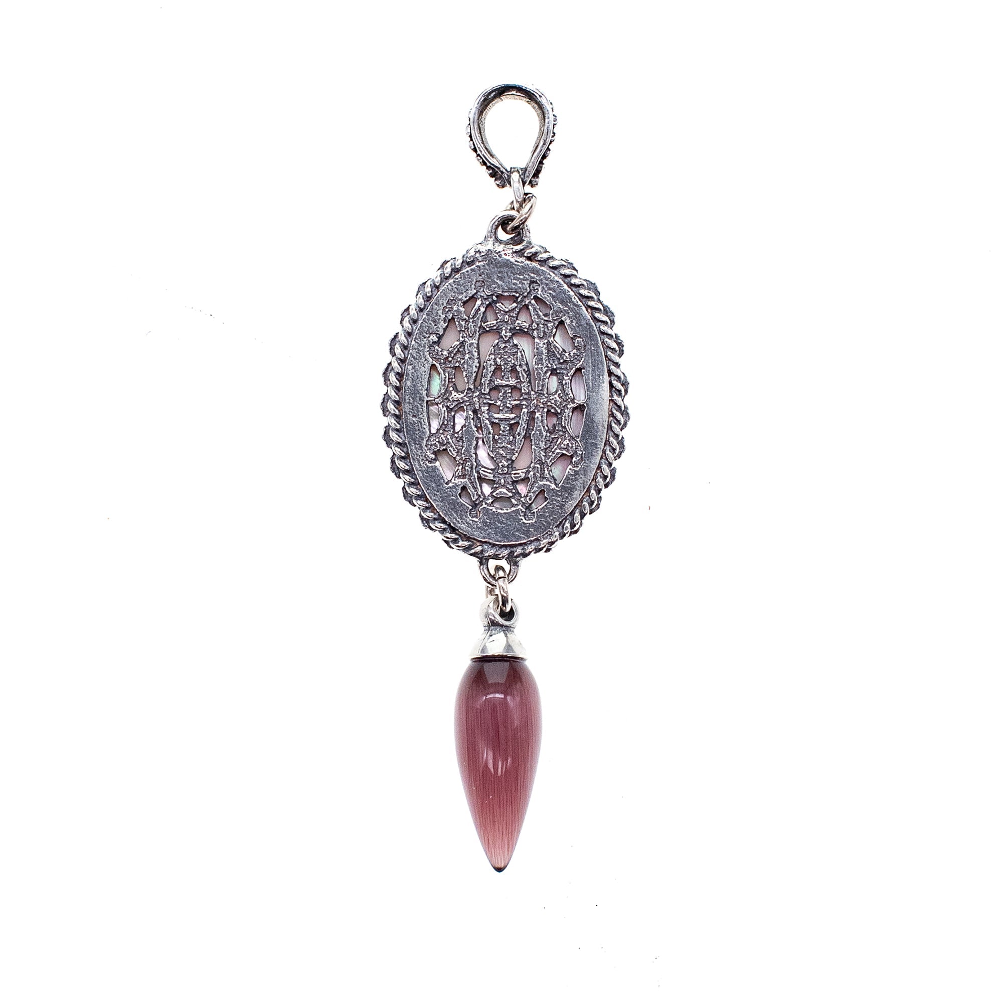 P 25e03 Mauve Pink Vintage Cameo Pendant