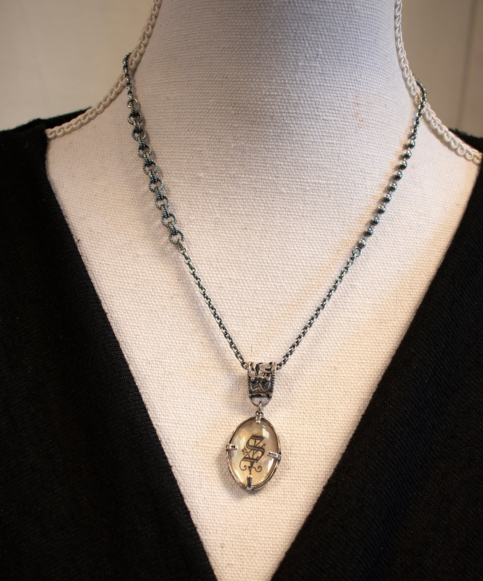 CHSPM Sterling silver monogram necklace