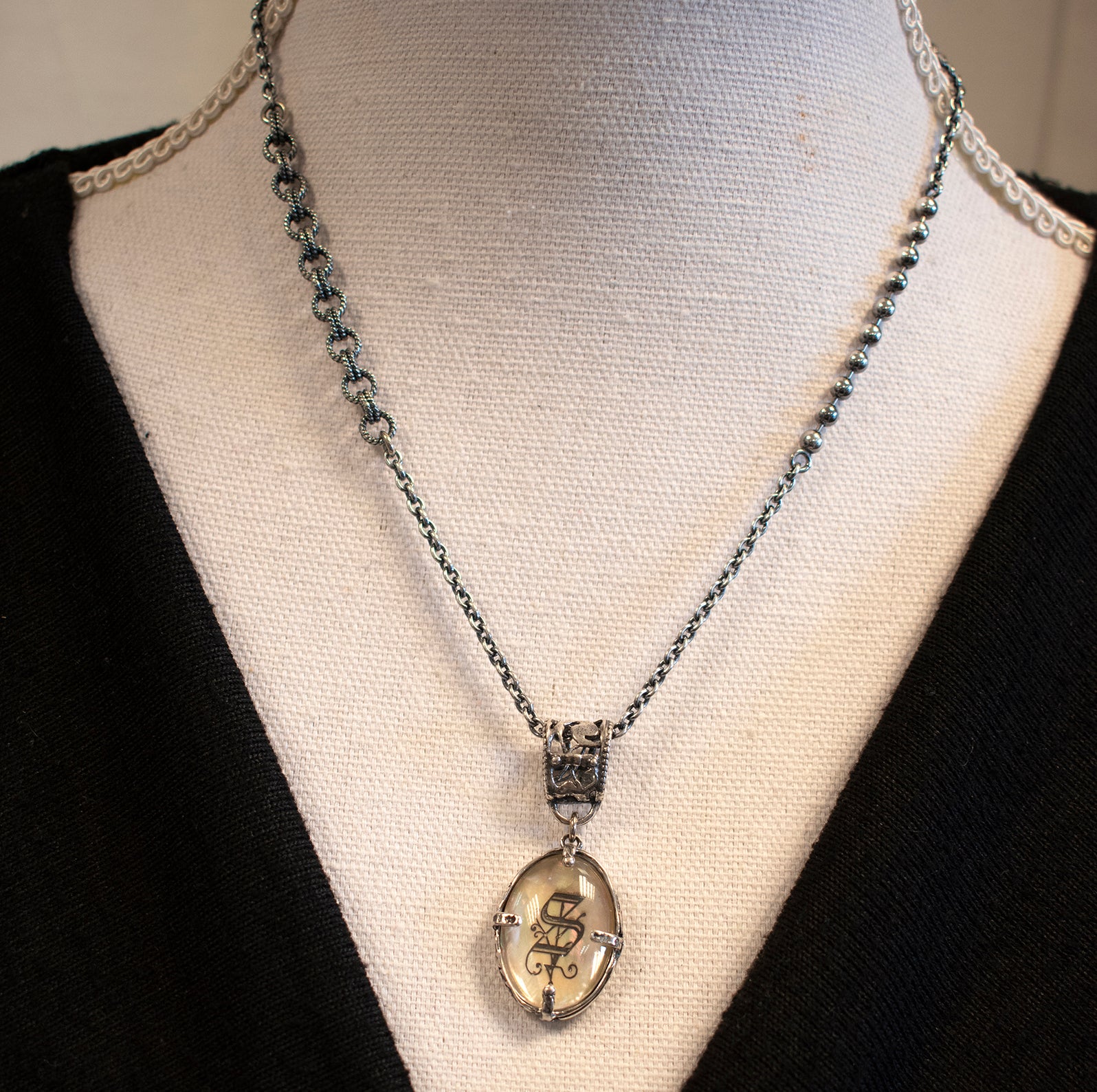 PM03 Sterling silver monogram pendant