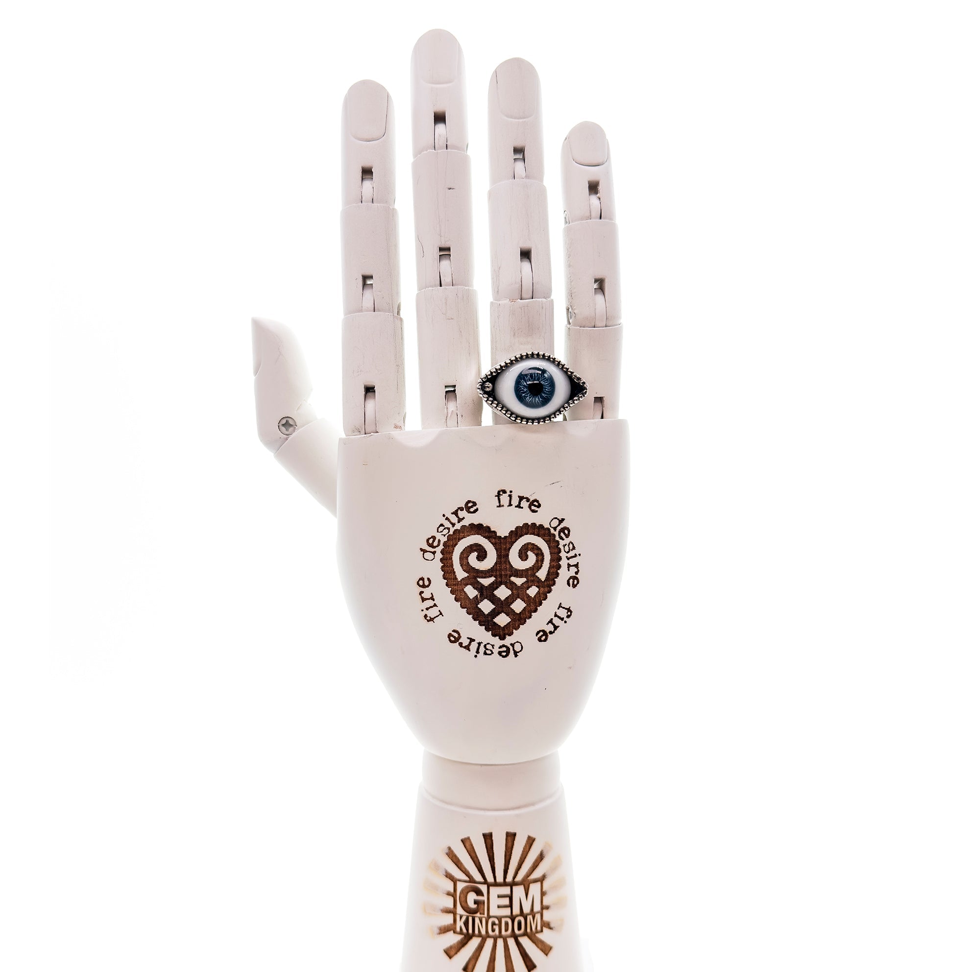 R25a04B medium Blue Eye Love You ring
