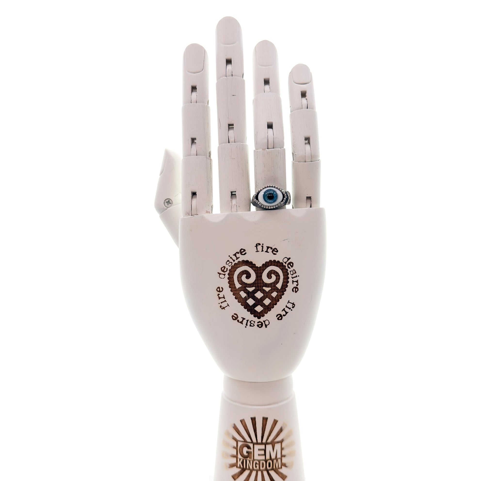 R25a07B small Blue Eye Love You ring