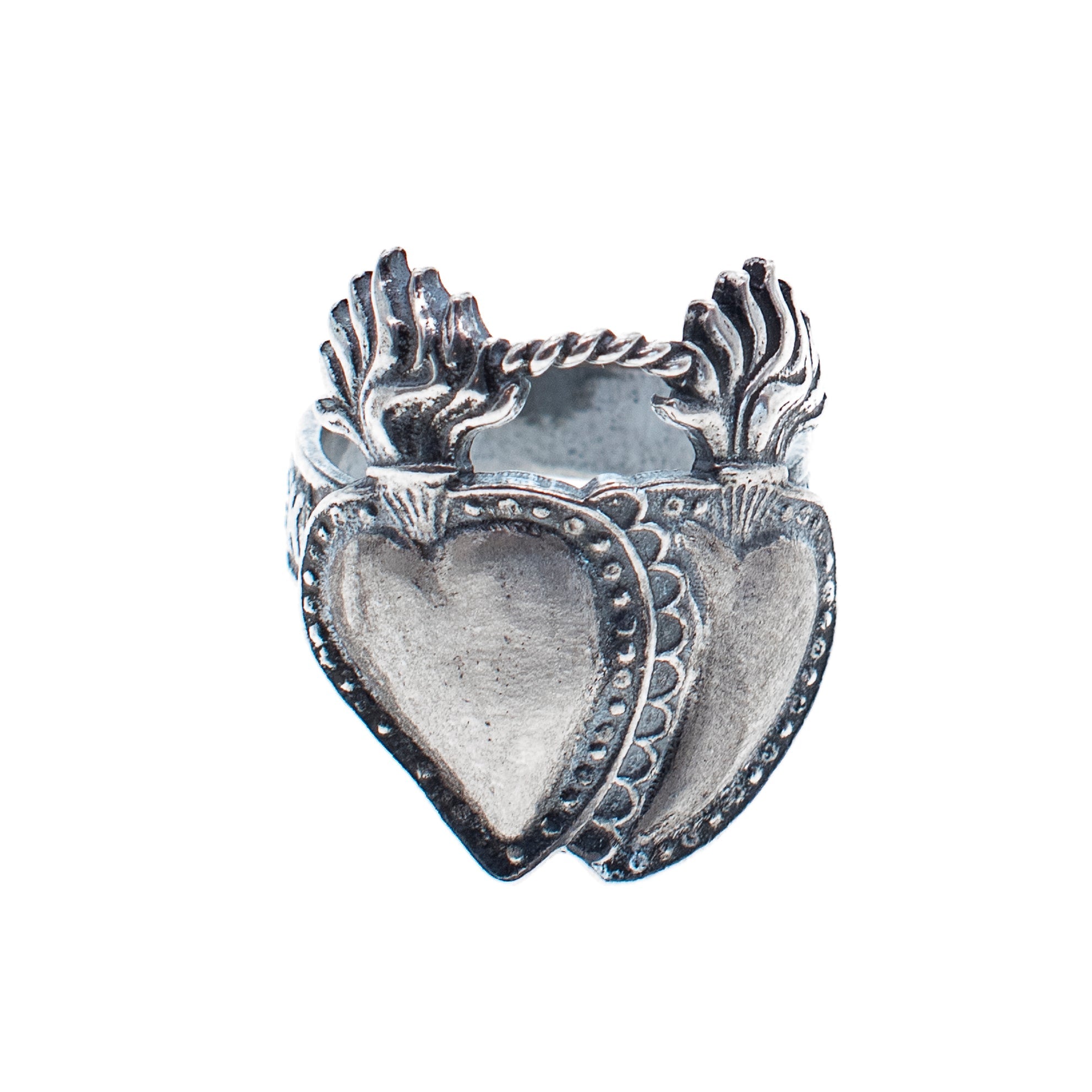R 25e08 Double Sacred Heart Ring