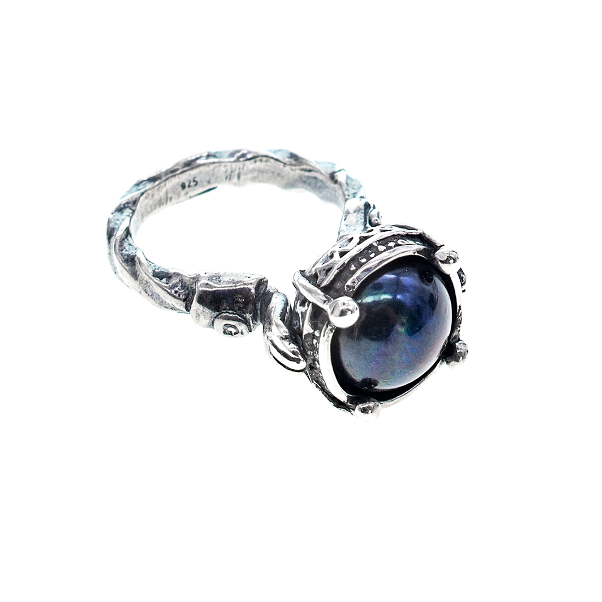 R 25e10B Black Pearl Ring