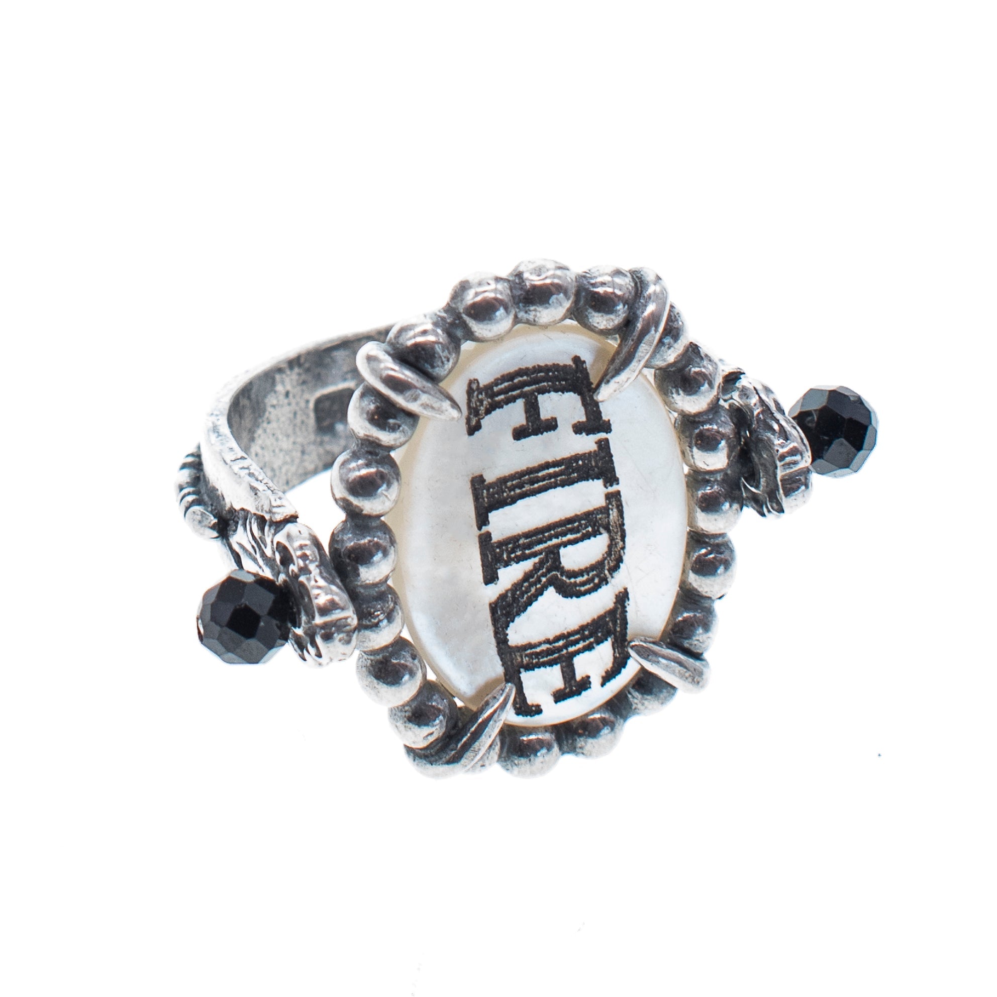 R 25e16A White Fire & Desire Flip Ring