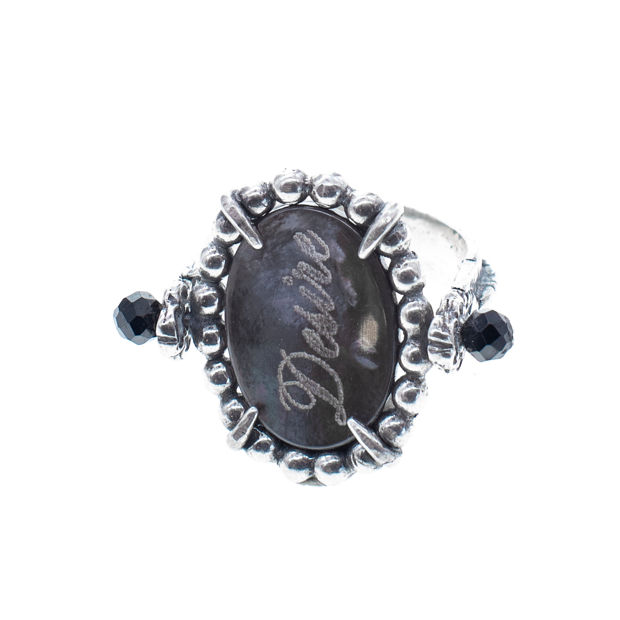 R 25e16B Black Fire & Desire Flip Ring