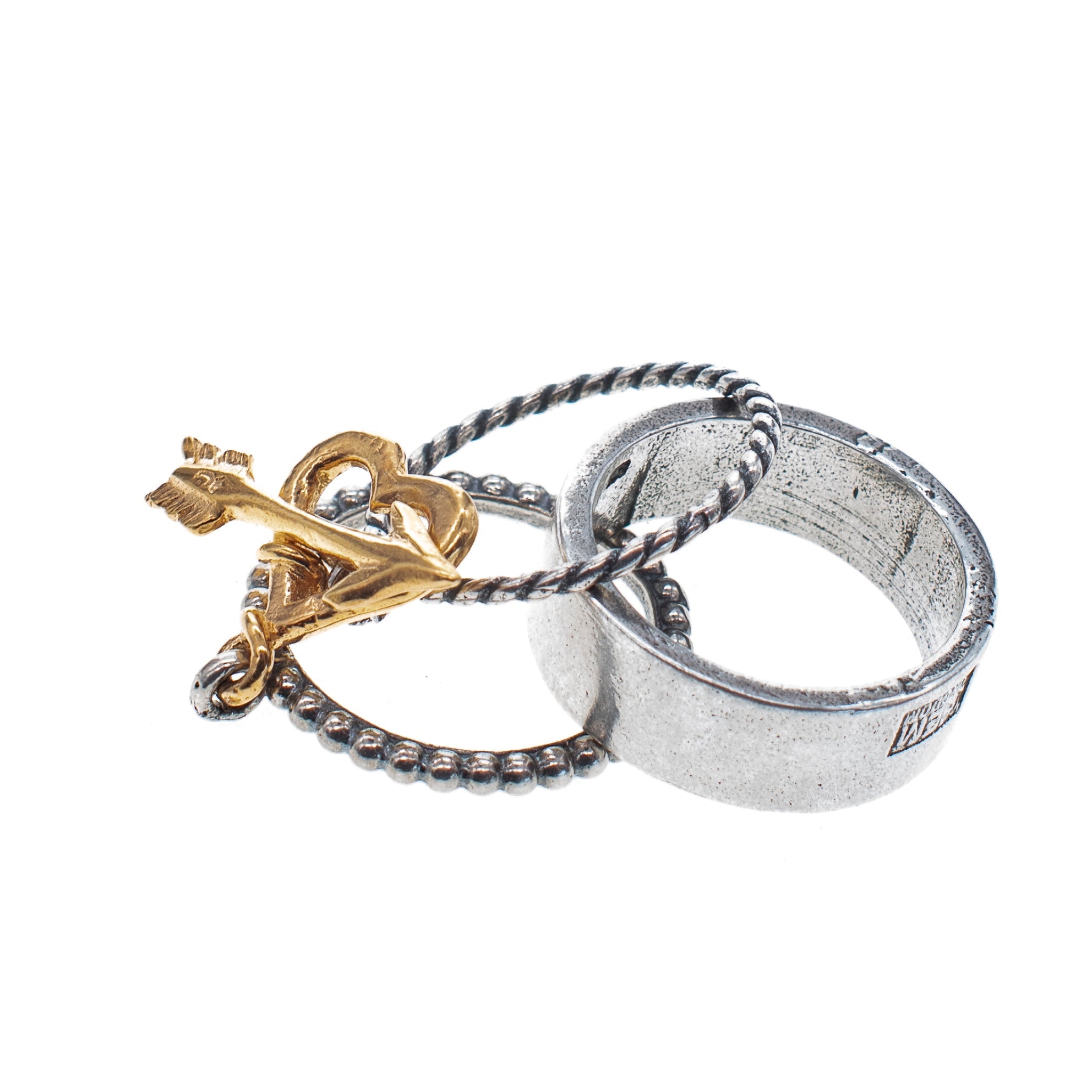 R 25e19 Heart and Arrow Ring Set