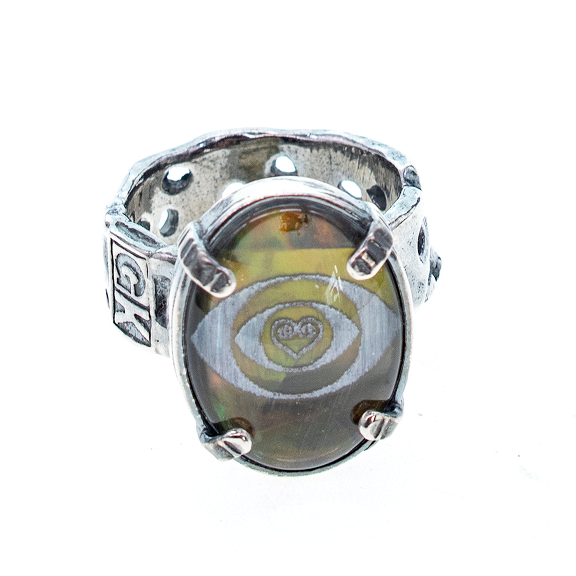 R 25f02A Green Eye Ring