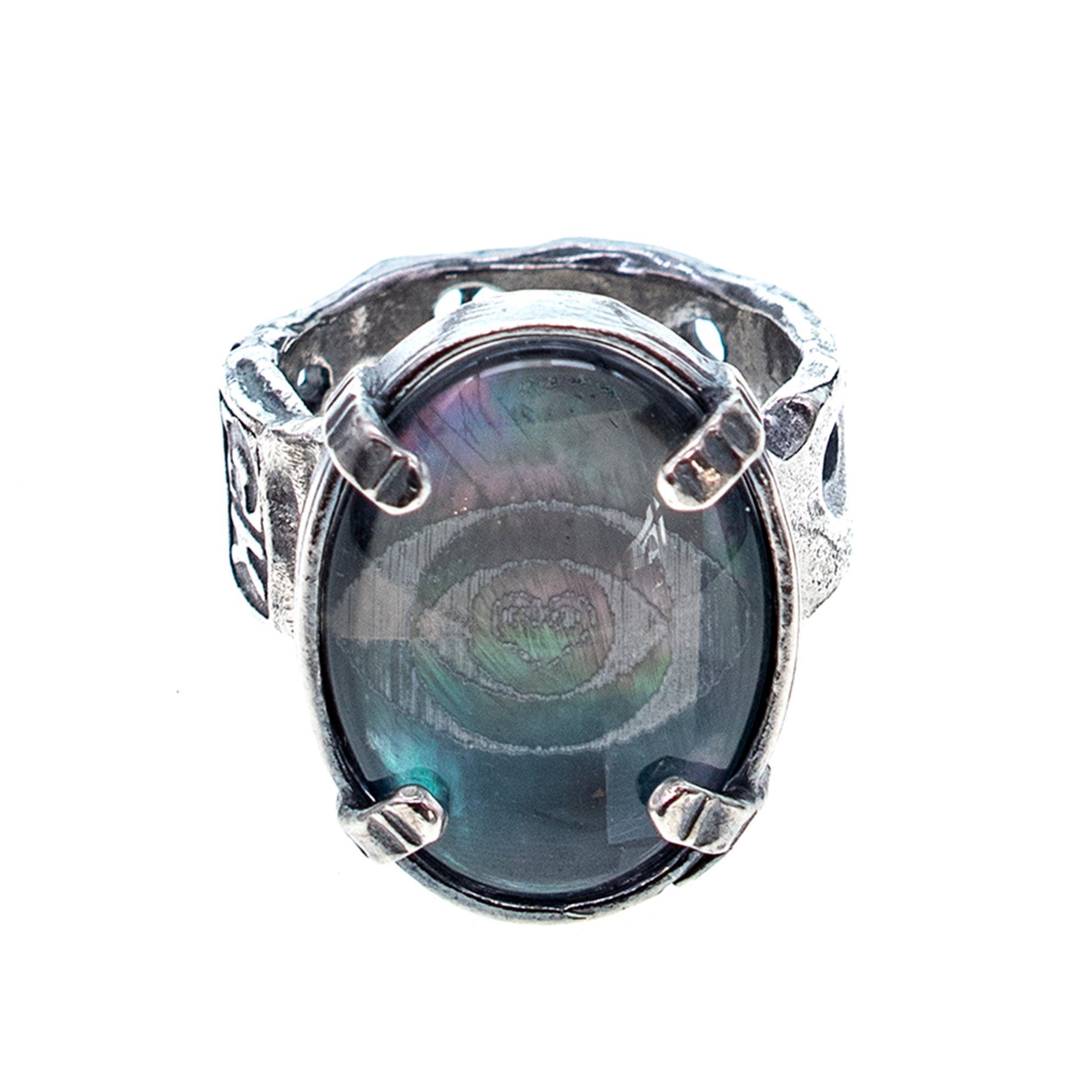 R 25f02B Grey Eye Ring