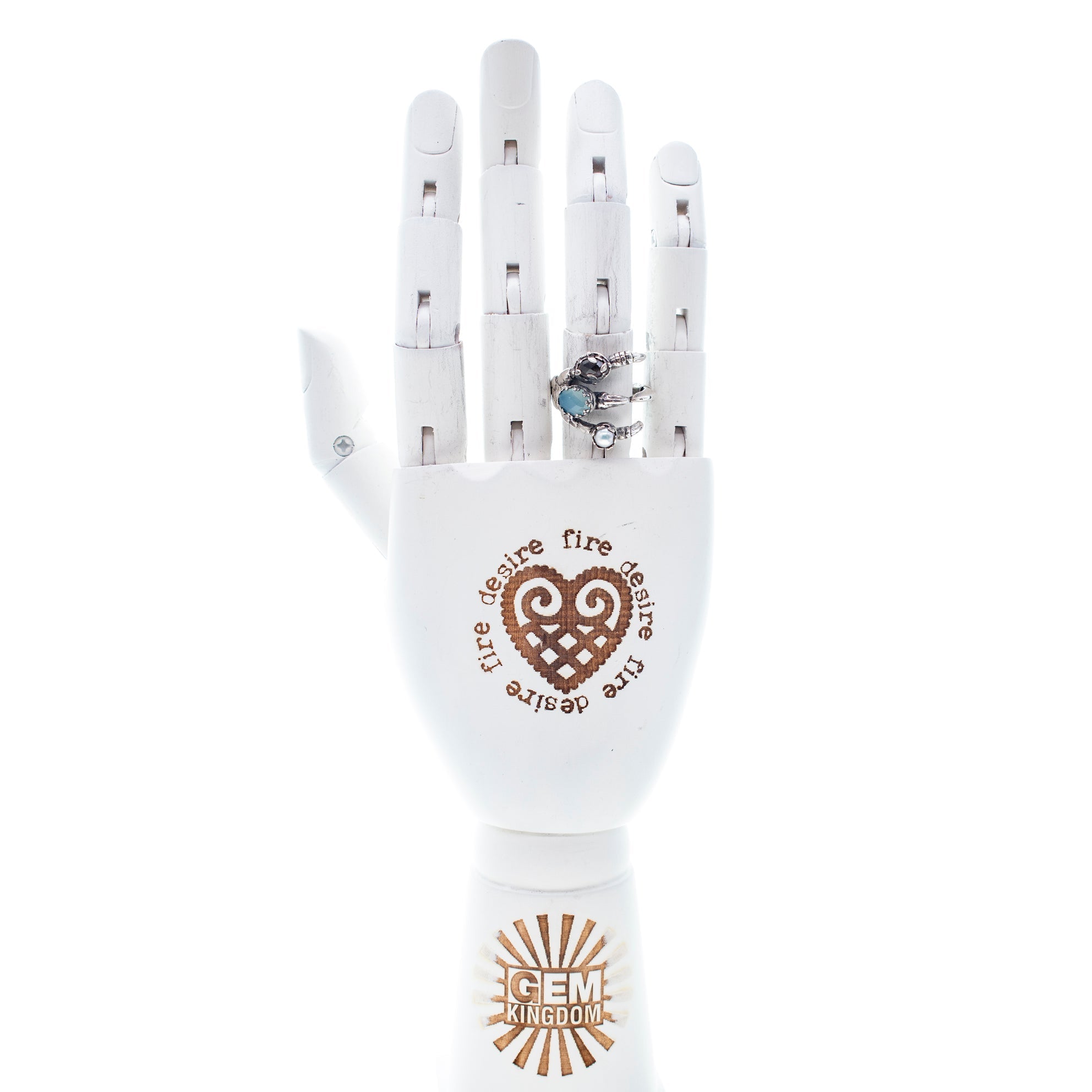R 25f03A Multi-Stone Claw Ring Aqua