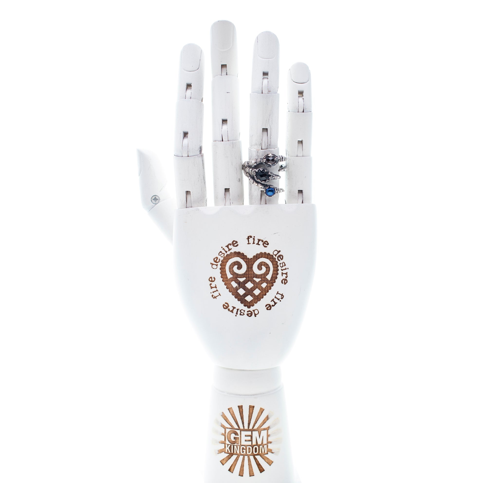 R 25f03B Multi-Stone Claw Ring Dark