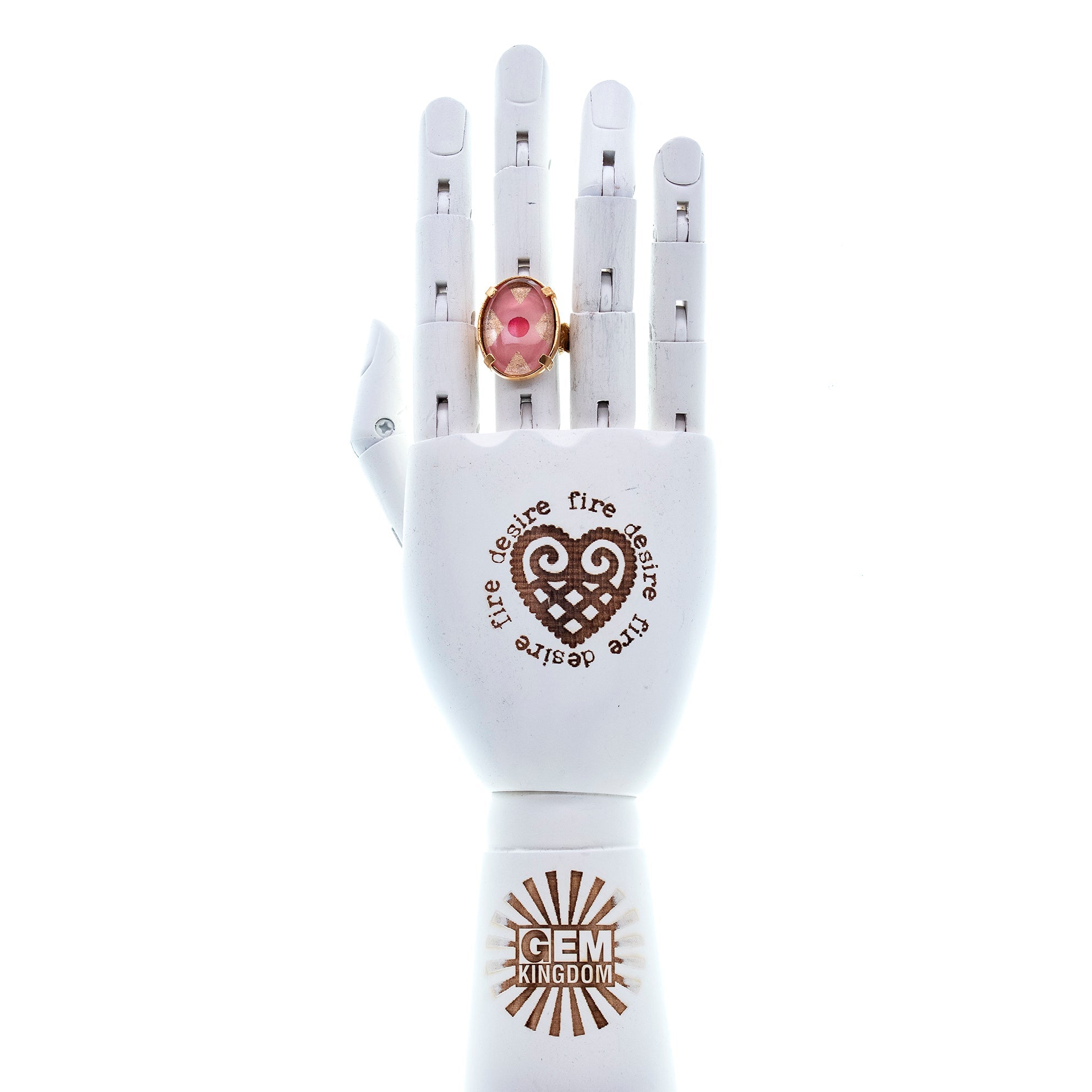 R 25g26C pink cross intaglio ring