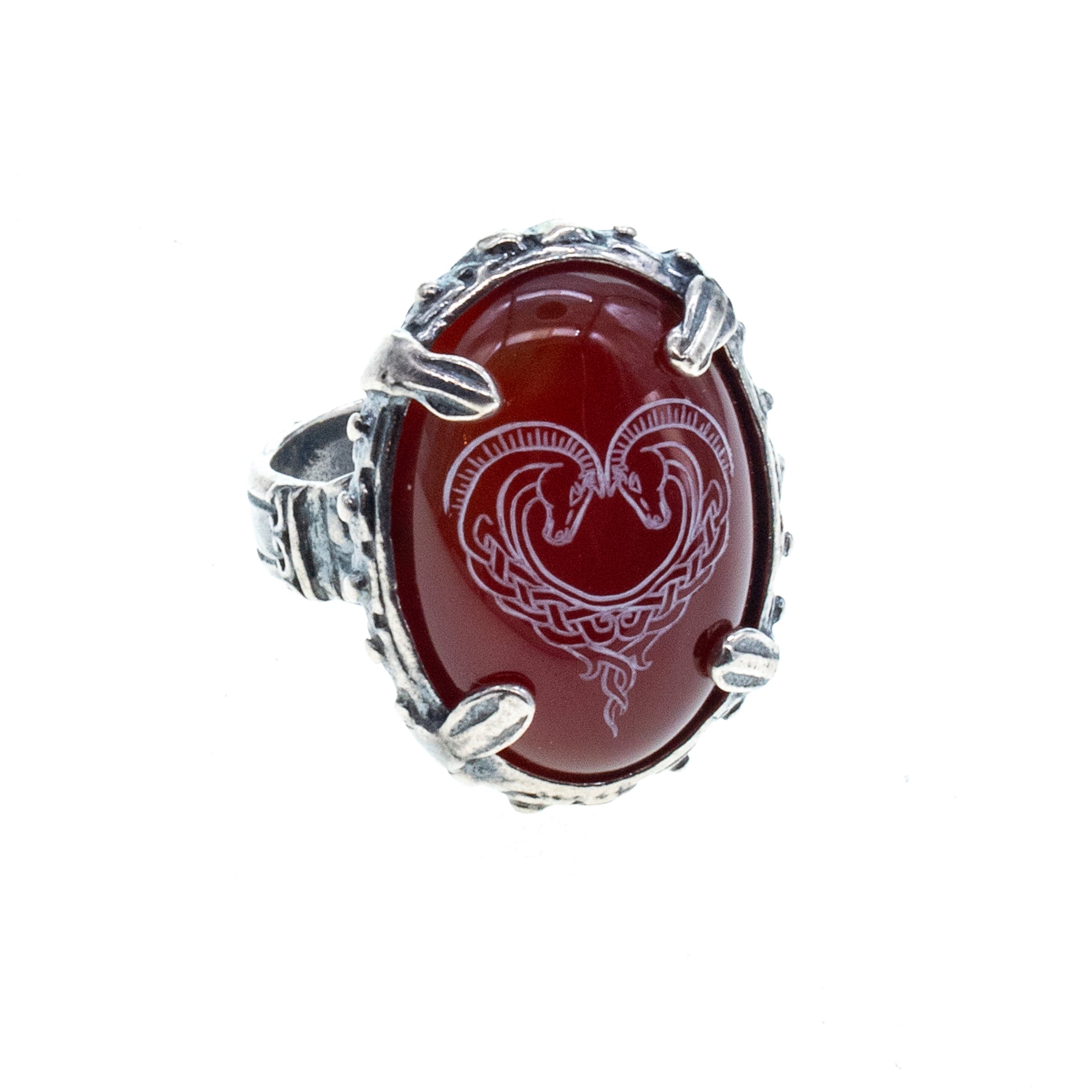 R 26a06 Carnelian Heart ring
