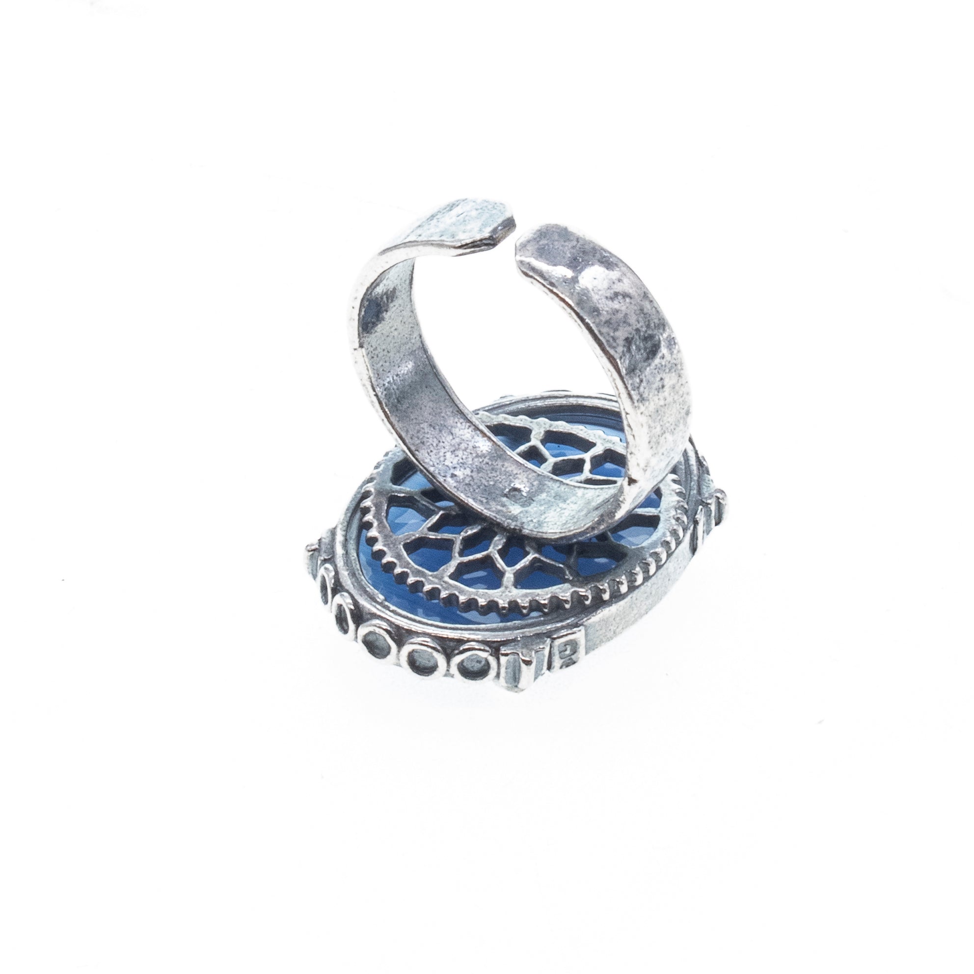 R 26a07B Blue Jumping Hare Ring