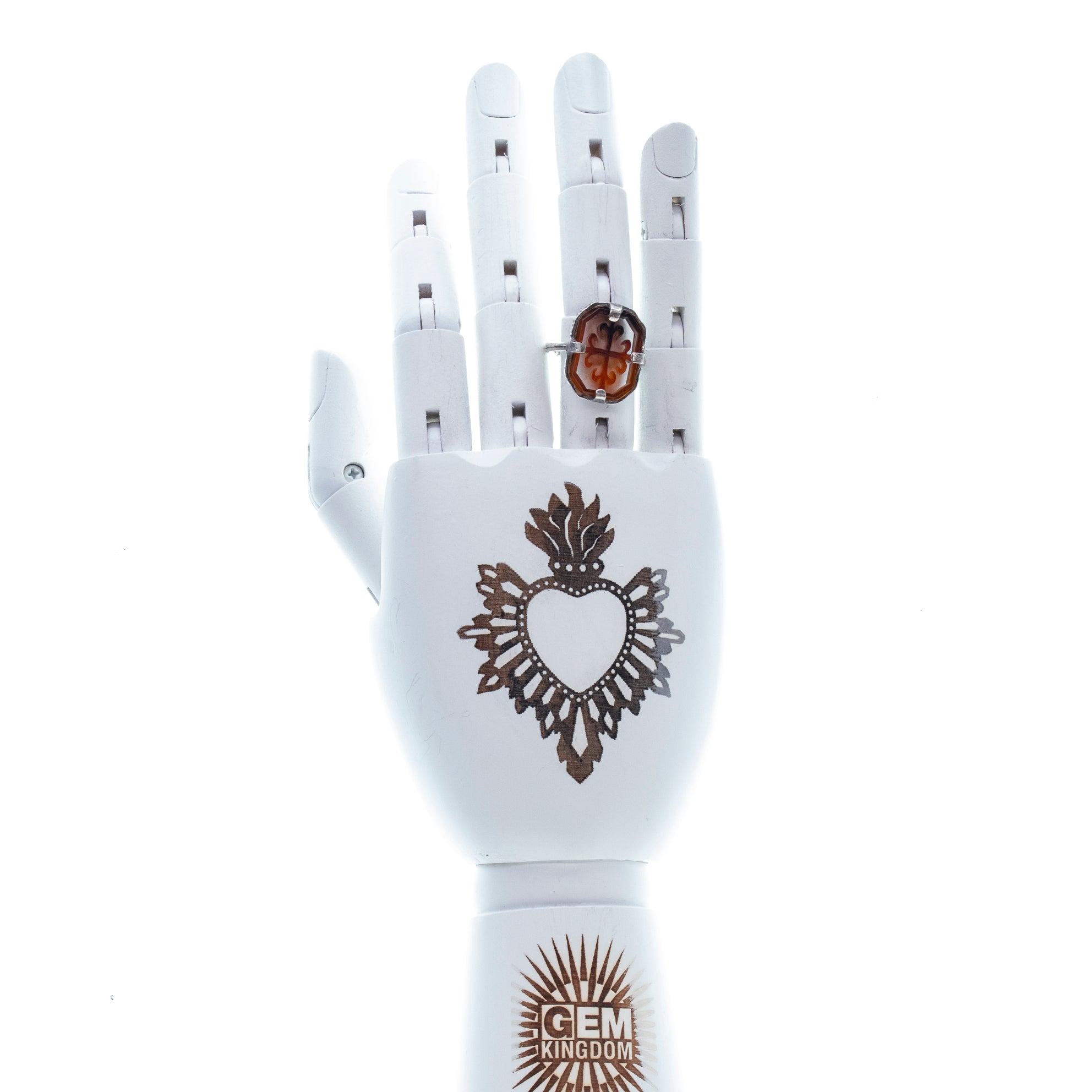 R 26a14 Amber Filigree Ring