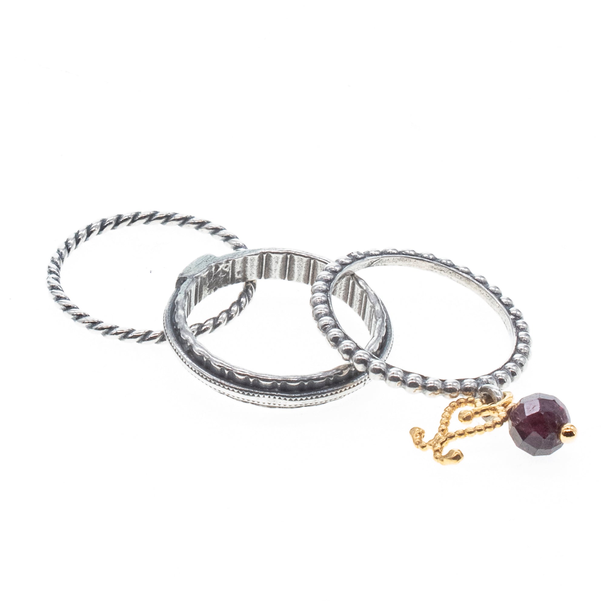R 26a18 Charm Stacking Ring Set