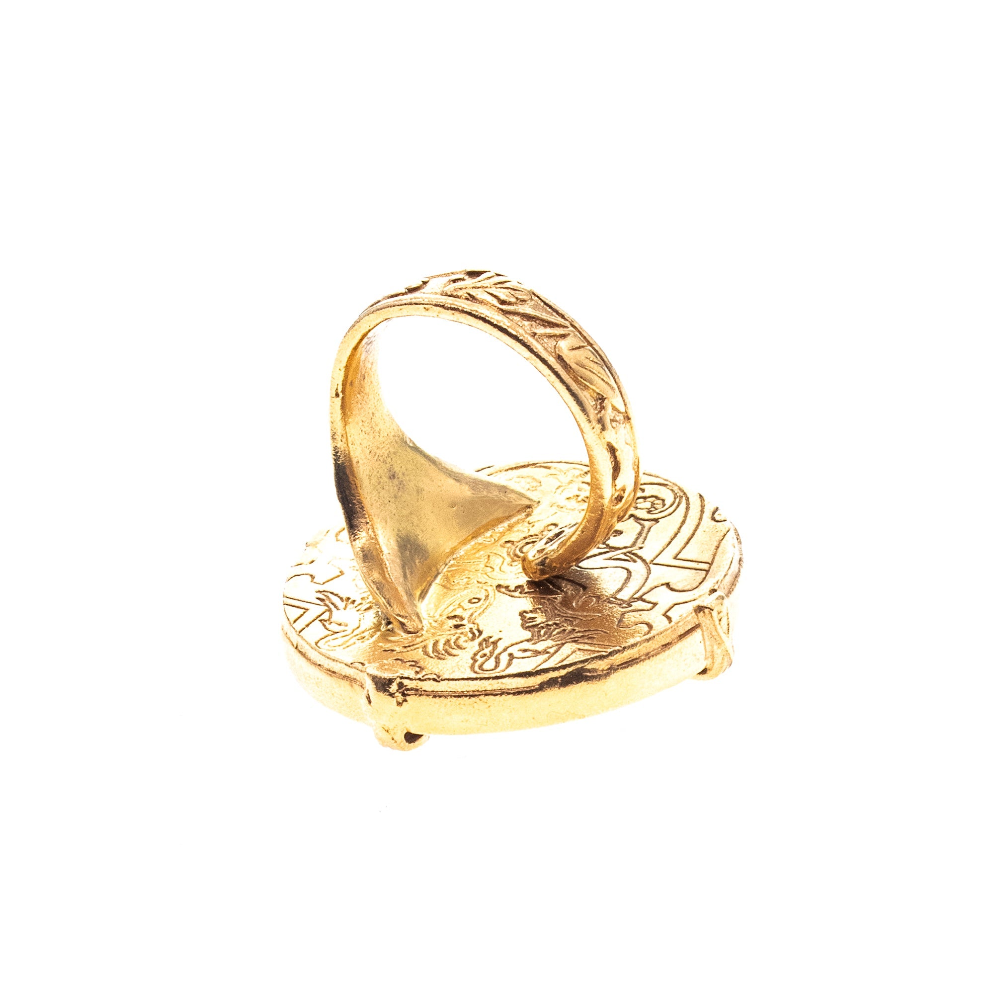 R 26a19 Gold plated Winged Heart Statement Ring