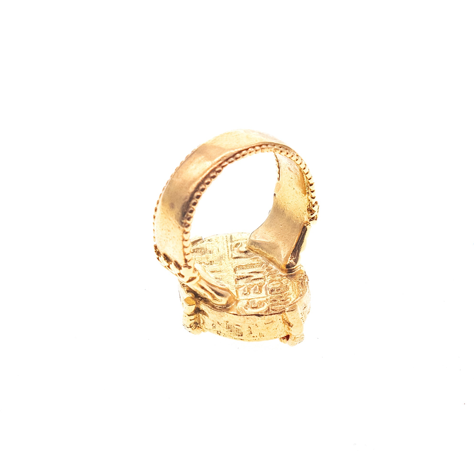 R 26g06 Coral Red Eternal Bloom Ring