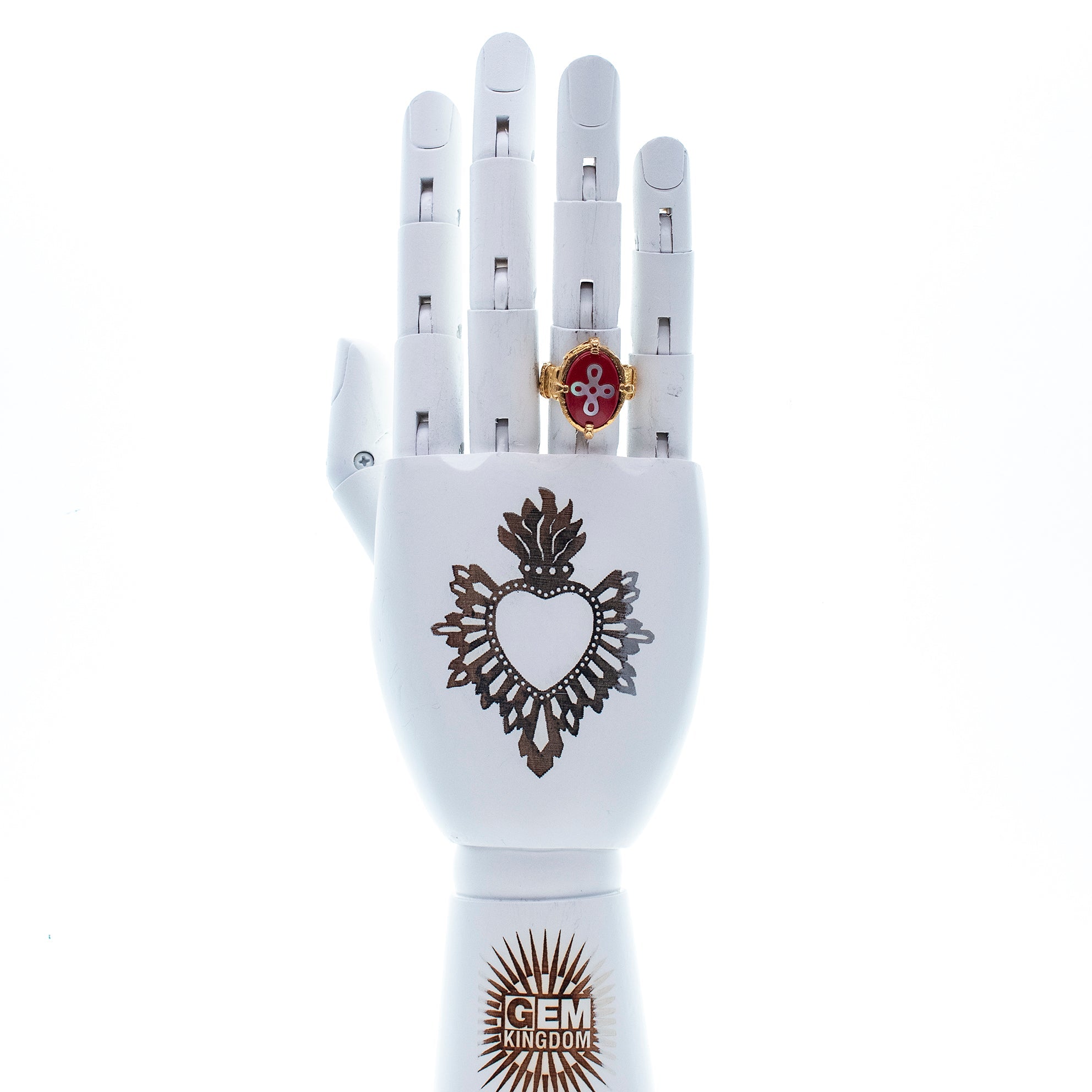 R 26g06 Coral Red Eternal Bloom Ring