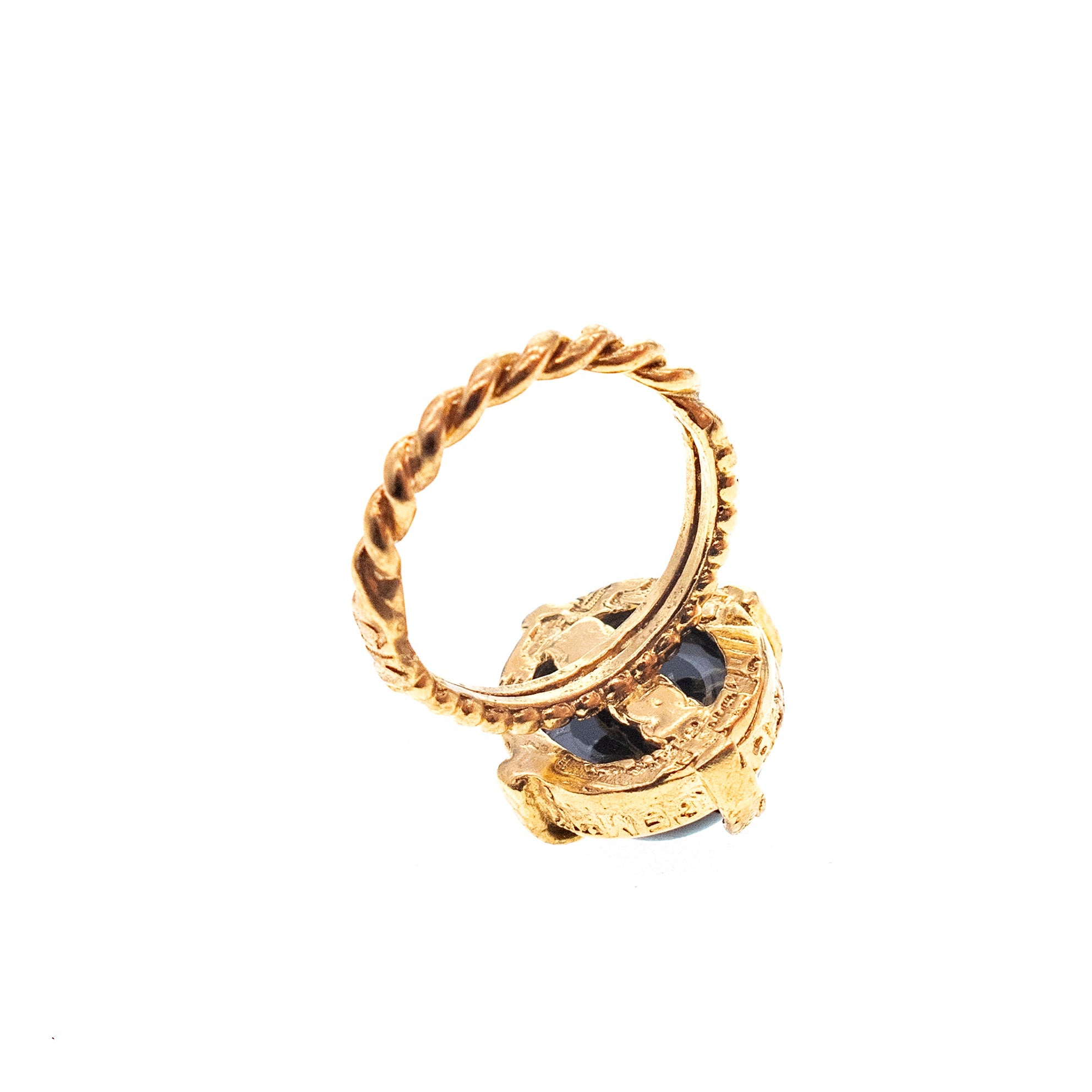 R 26g07 Black onyx Maltese Cross Ring