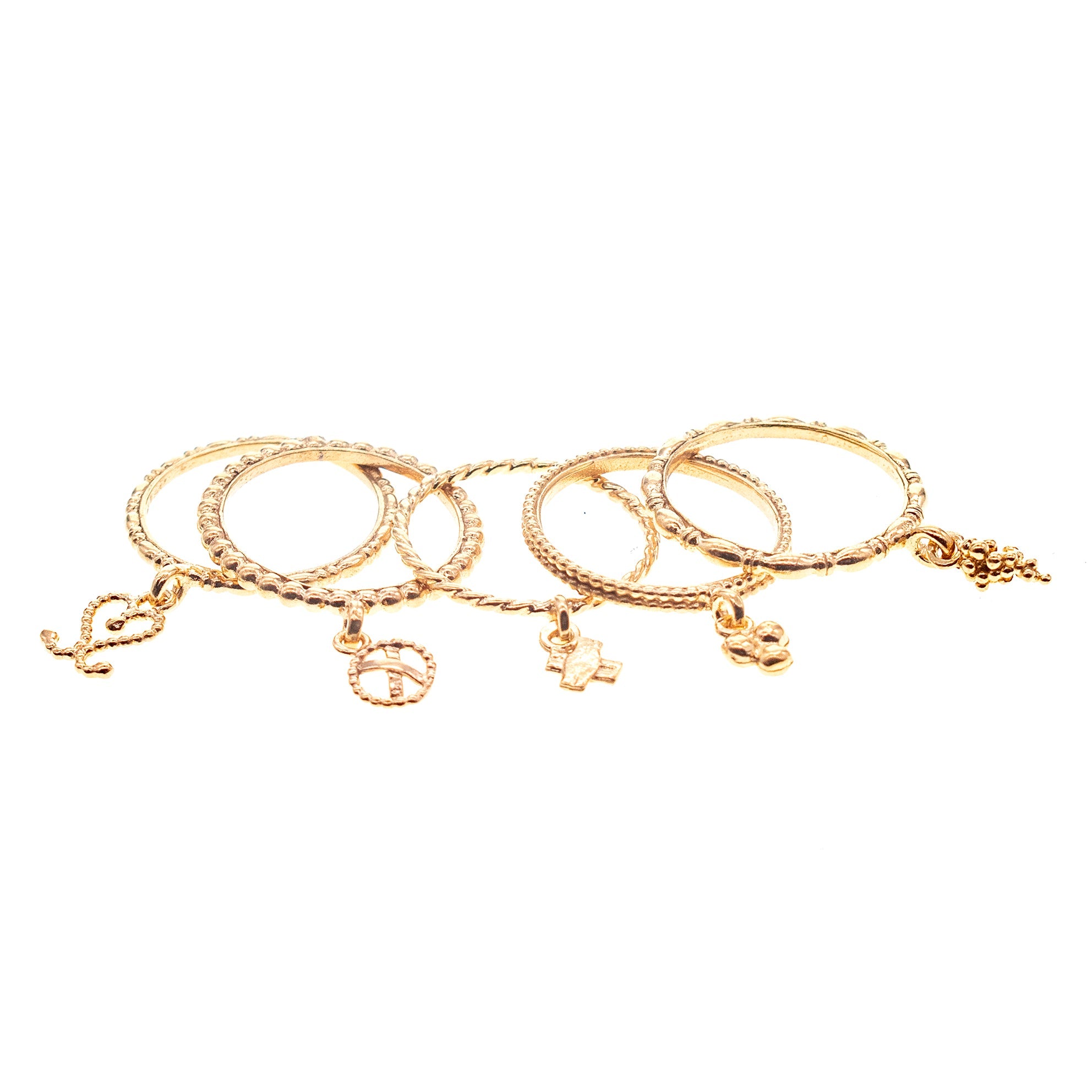 R 26g10 Charm stacking ring set