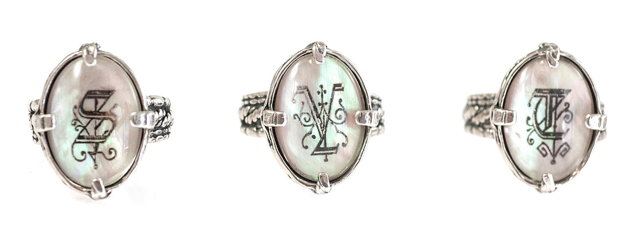 RM03 sterling silver monogram ring