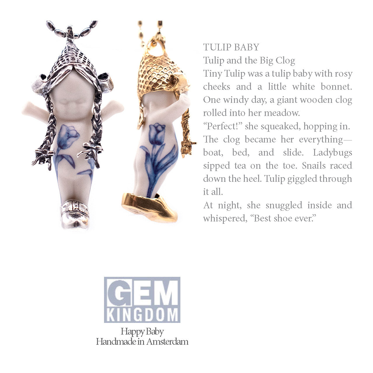 BS48 Happy Baby "Tulip" Silver Necklace