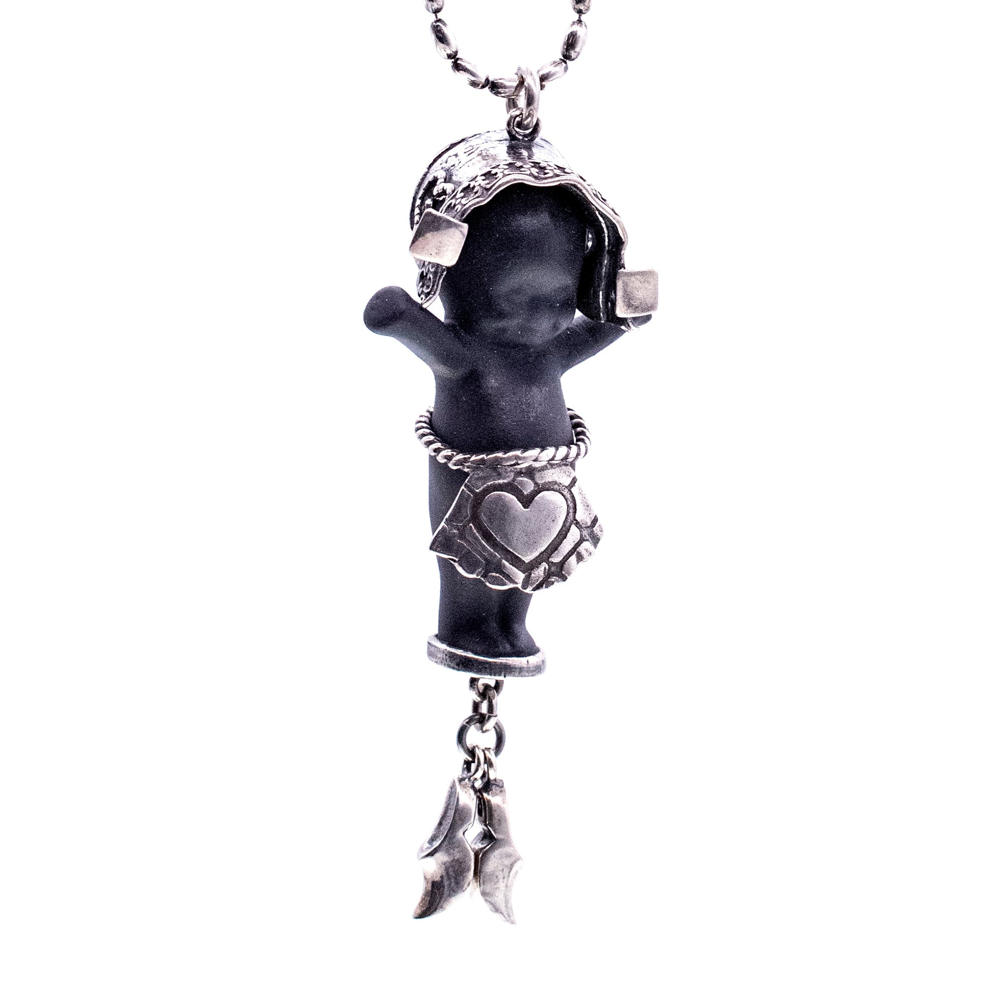 BS08B Happy Baby "Little Dutch girl" Black and silver Necklace