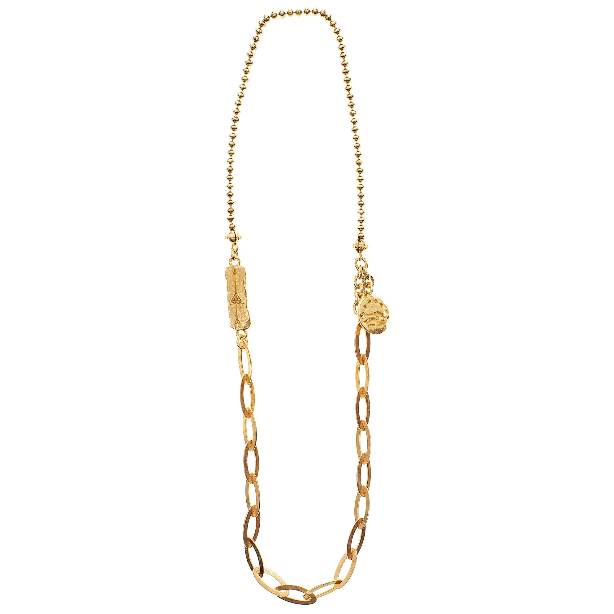 CH 25g02 Arrow & Comet Multi-Chain Necklace