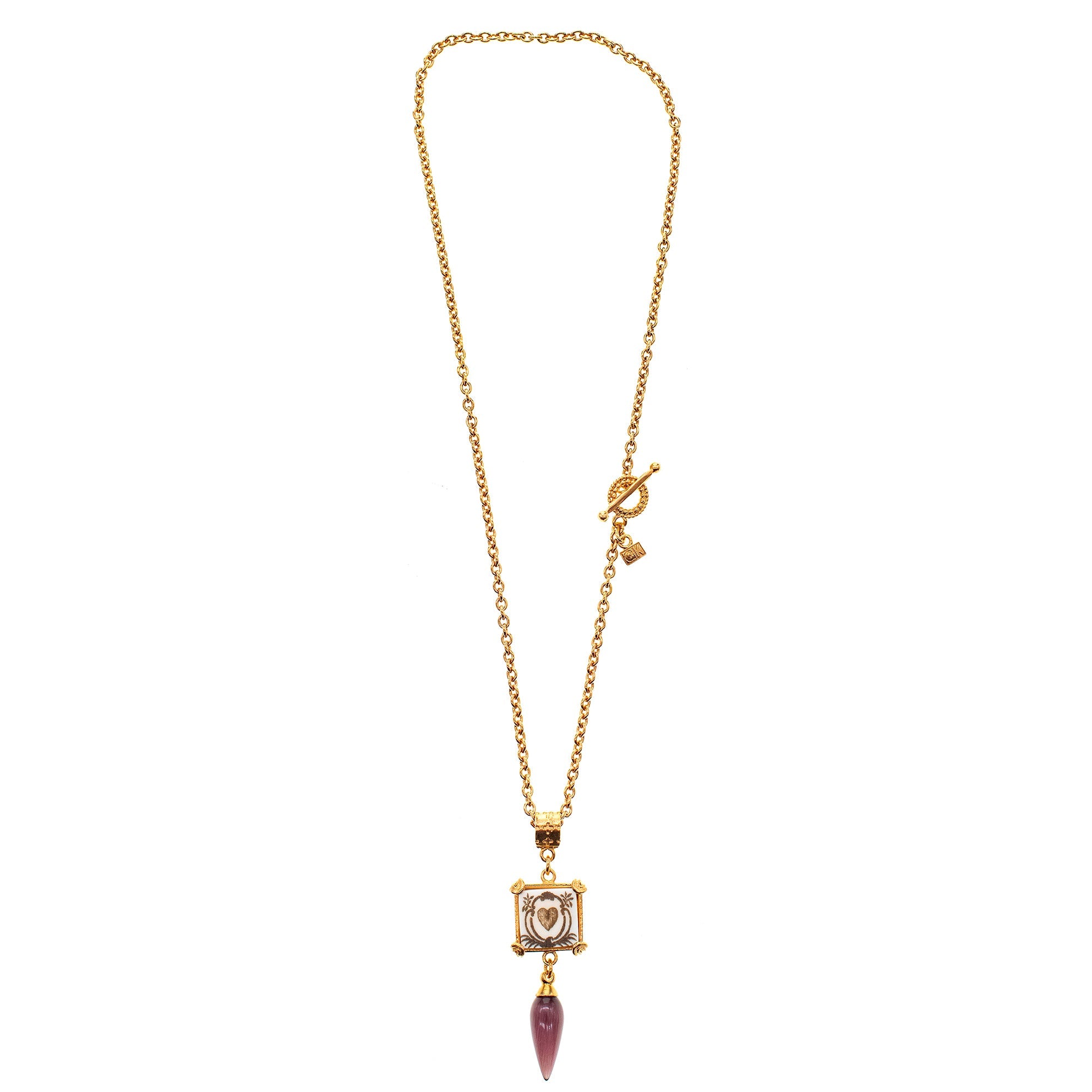 NK 25g32 Square Engraved Bone Heart Necklace