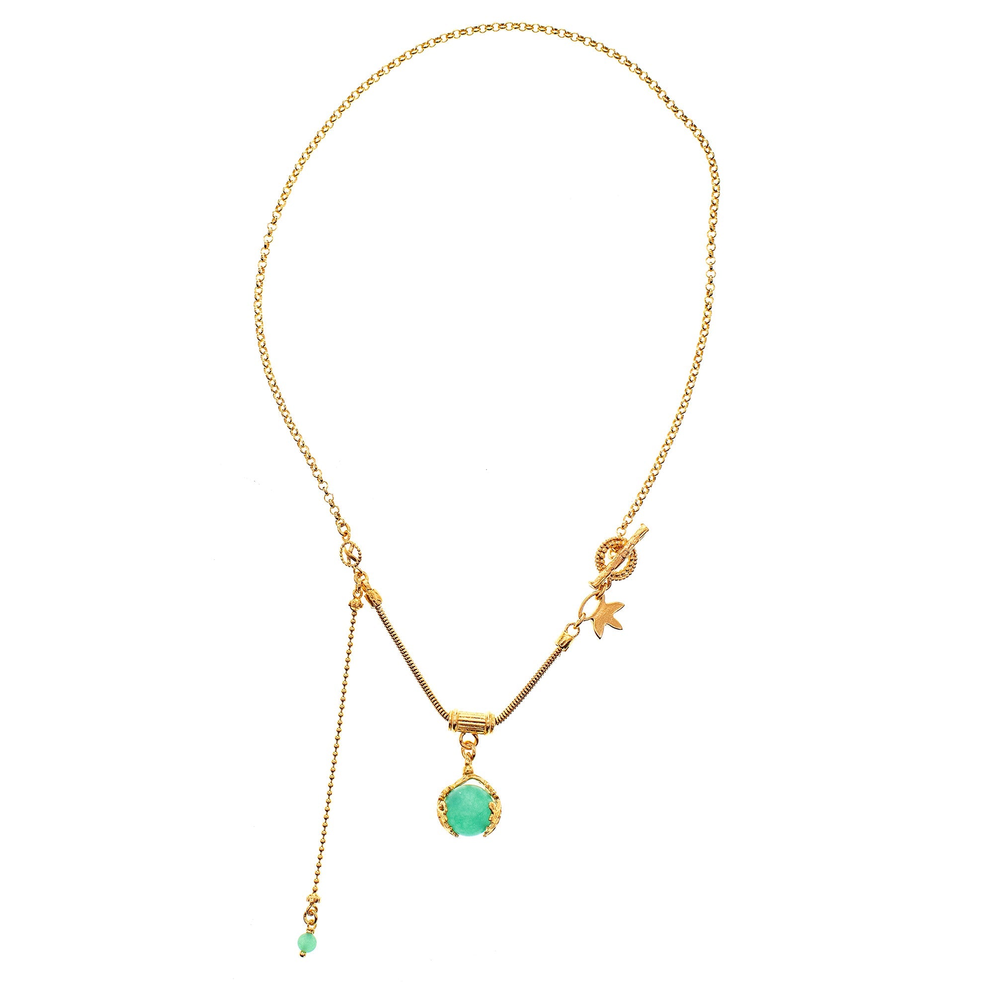 NK 25g35D green orb charm necklace
