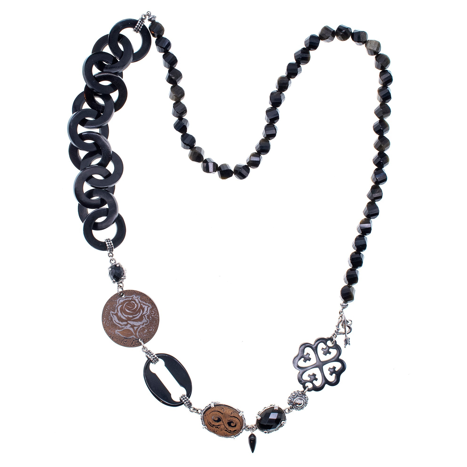 NK 25h01B Black Symphony of Love necklace