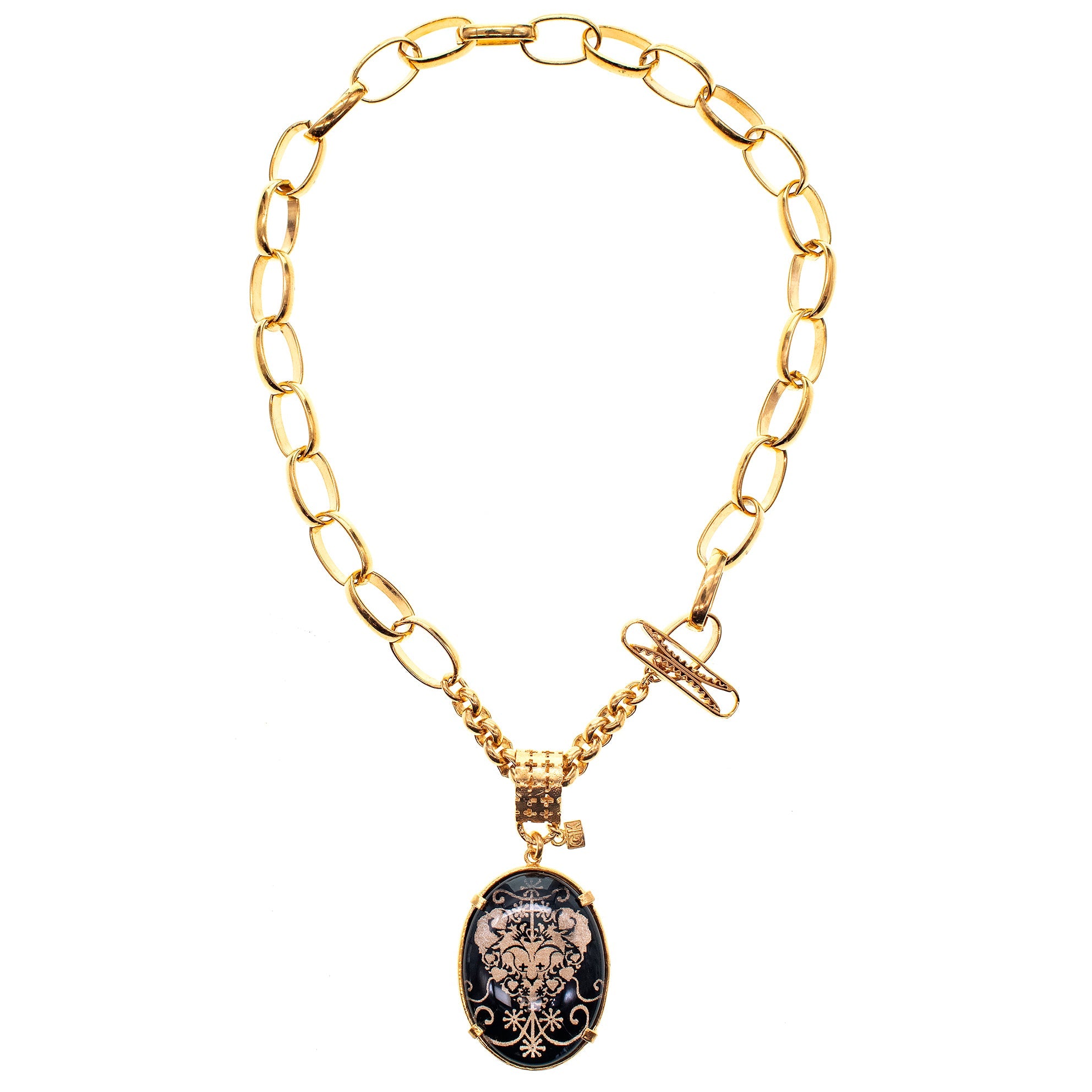 NK 25g23 Open Link Intaglio Necklace
