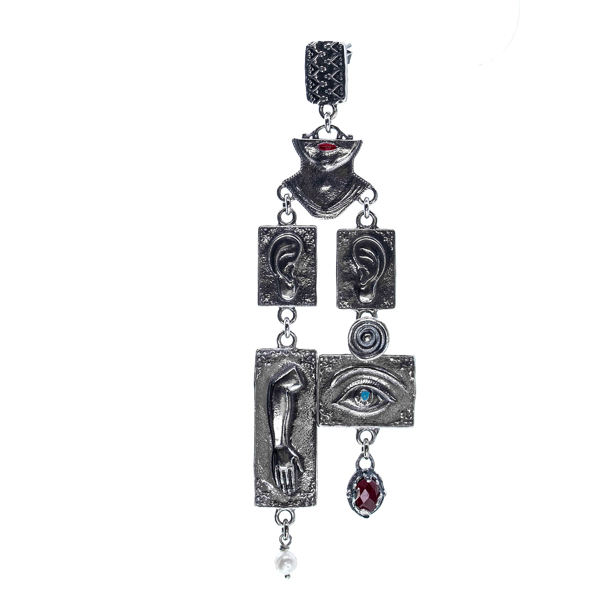 ES 25e20 Silver Multi "Ex Voto" Single Earring