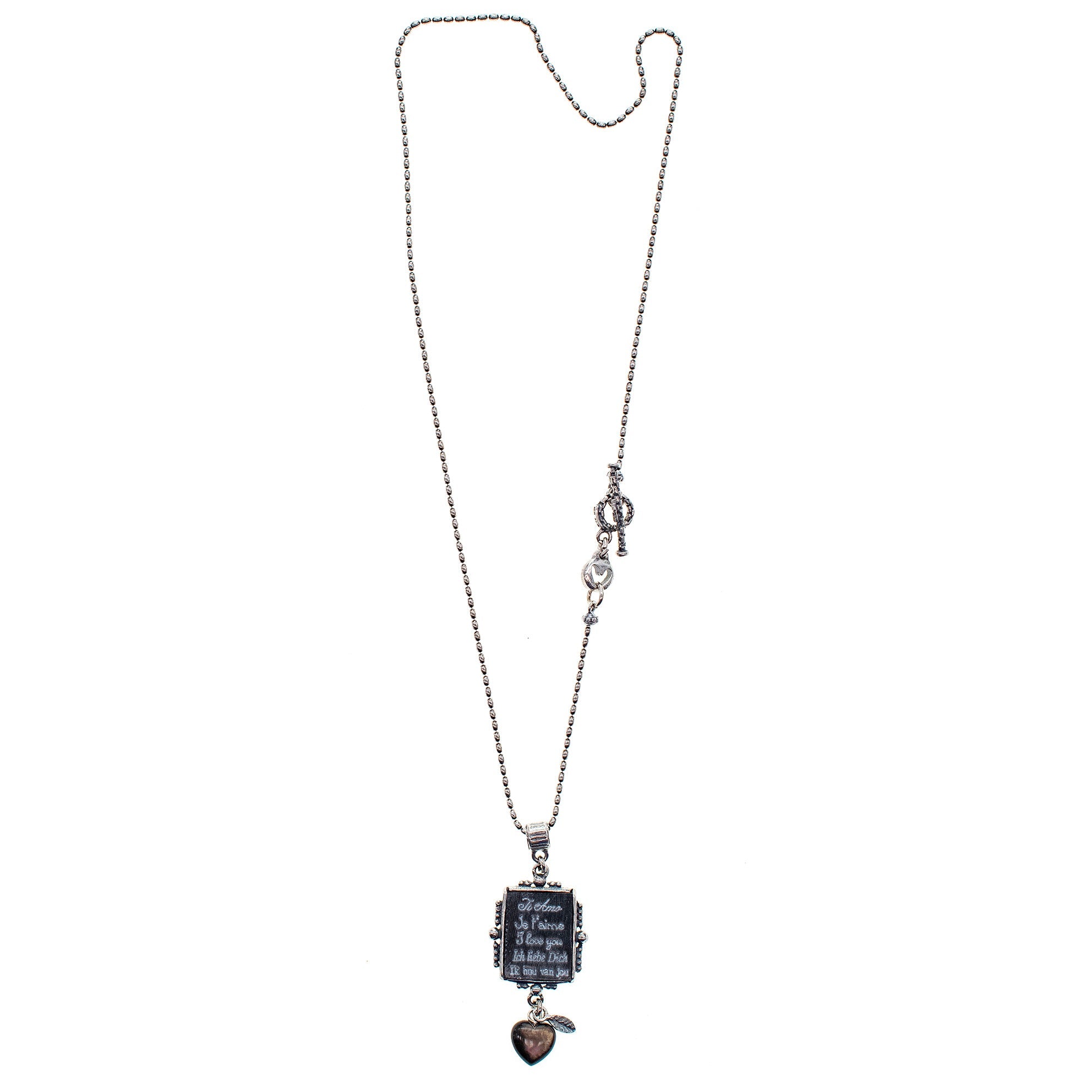 NK 24d29B black loveletter necklace