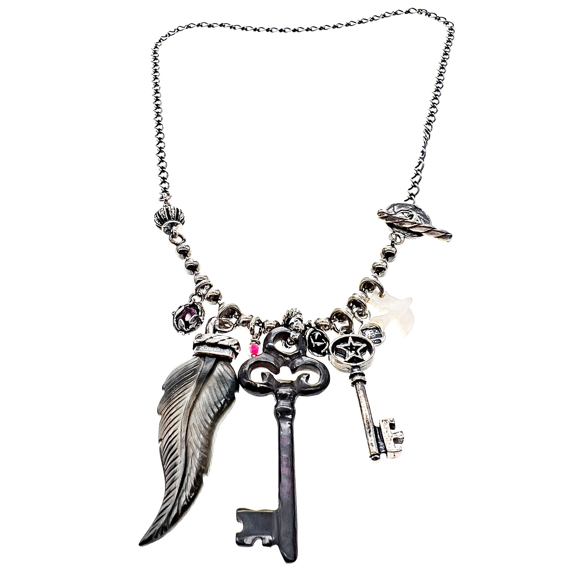 NK 24d08 key charm necklace