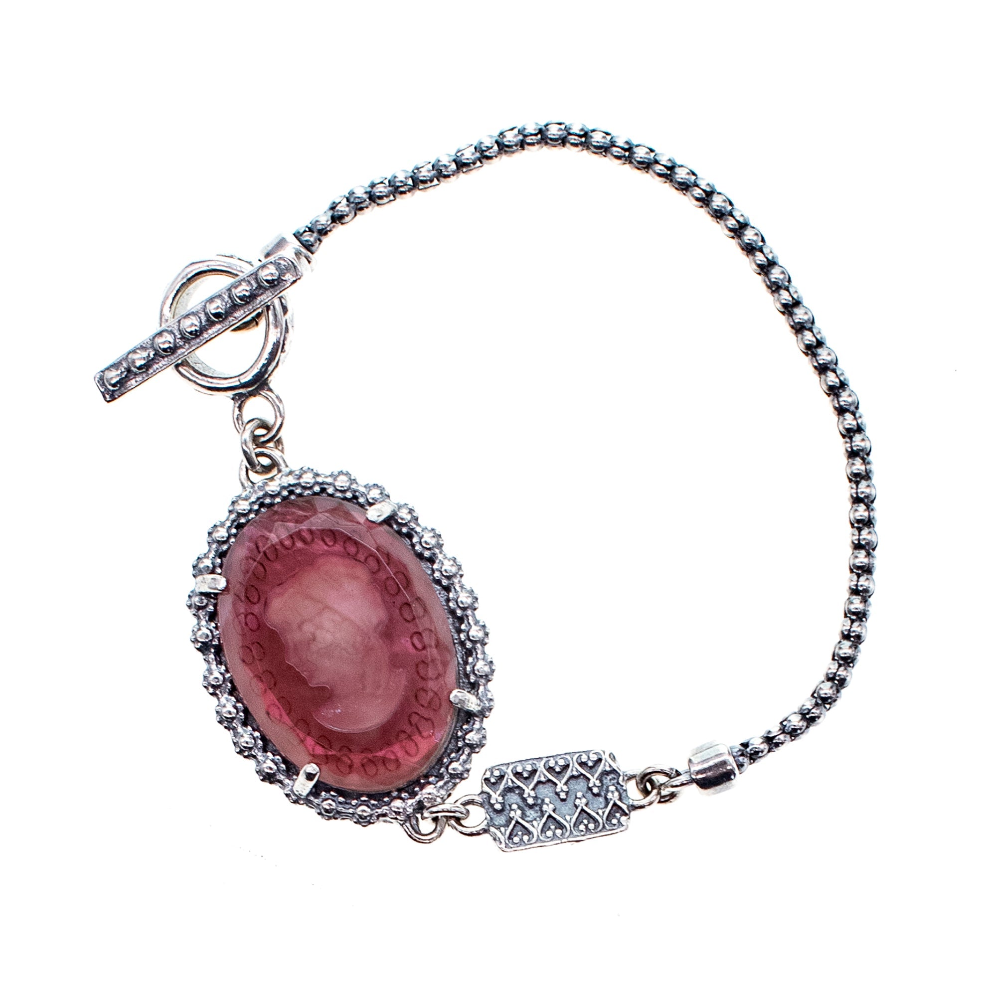 B 25e06 Mauve pink Cameo Bracelet