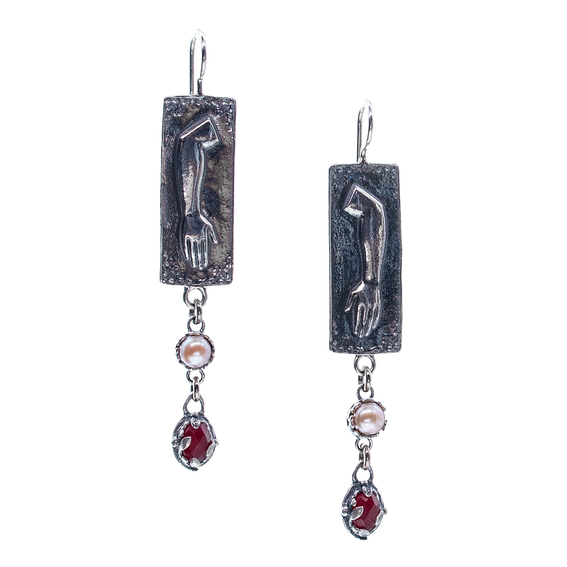 E 25e04 Silver Ex Voto Drop Earrings