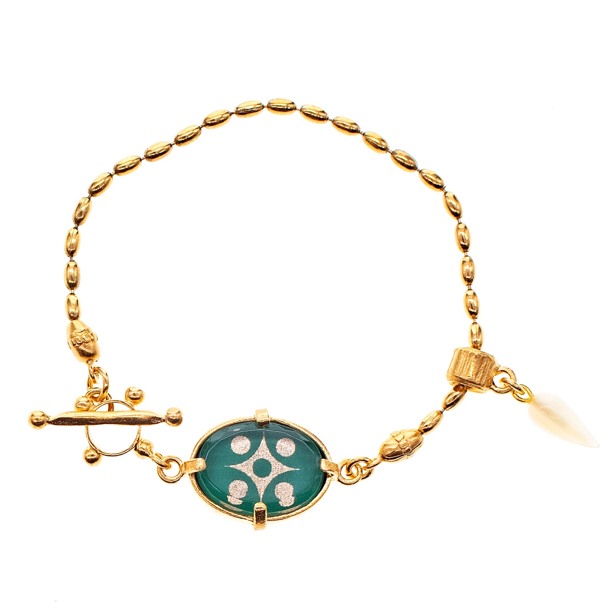 B 25g14D Green Glass Crystal Bracelet