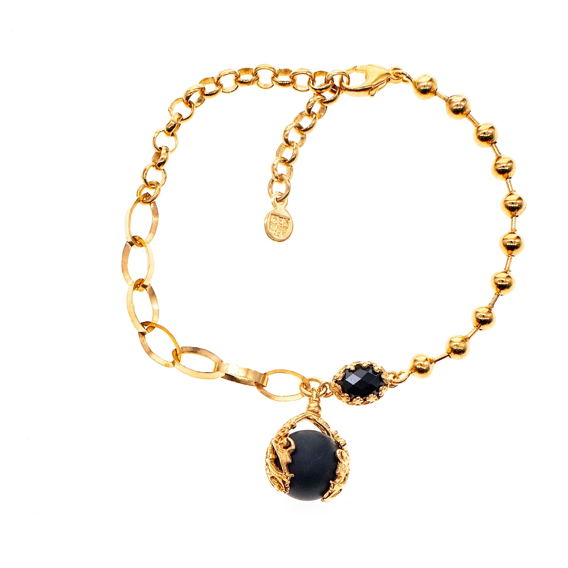 B 25g15B black Orb Charm Bracelet