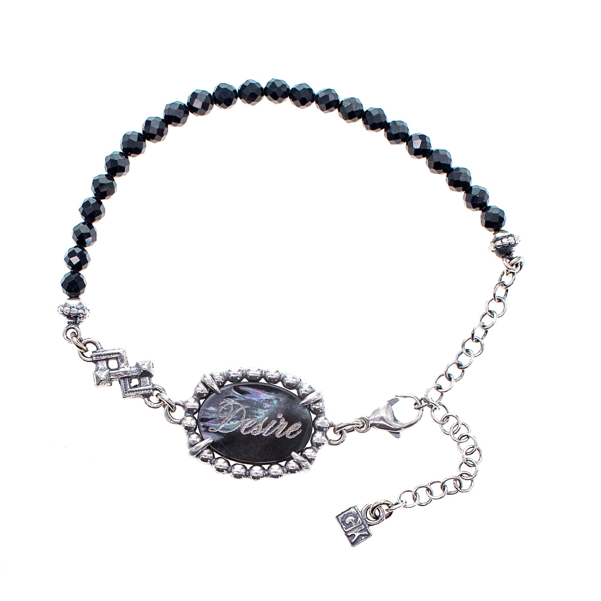 B 25e07B Black "Fire & Desire" Beaded Bracelet