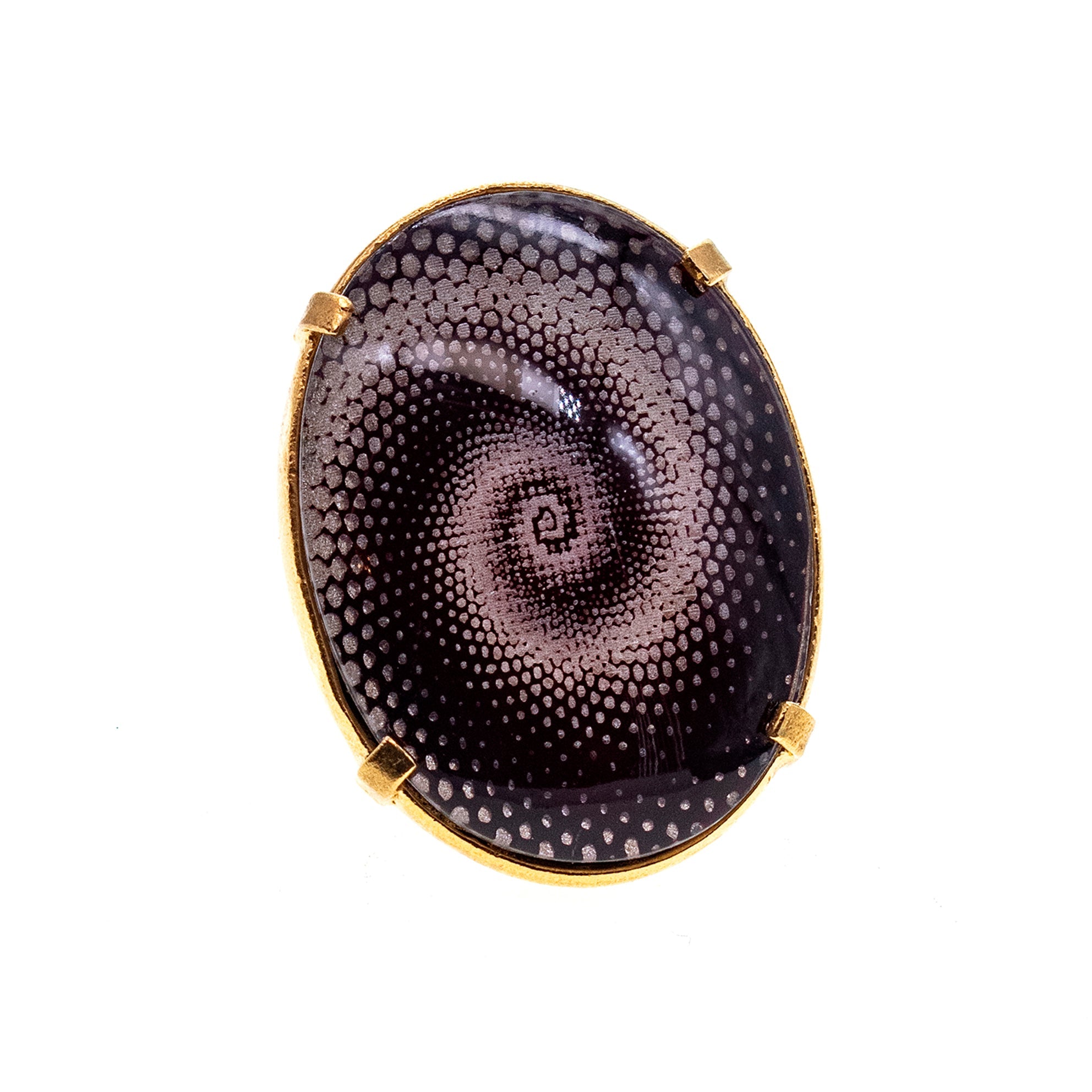 R 25g22 Spiral Intaglio Statement Ring