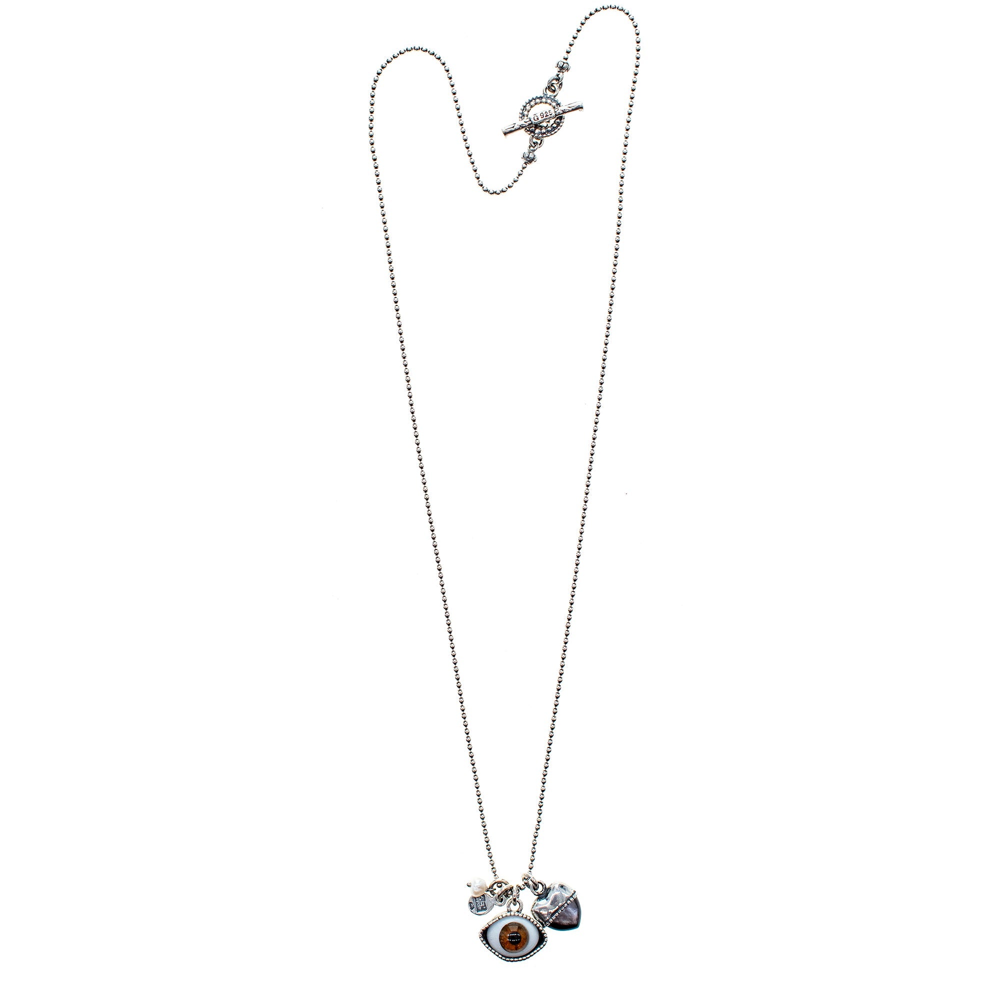 NK 25a11-LC brown eye love you necklace long