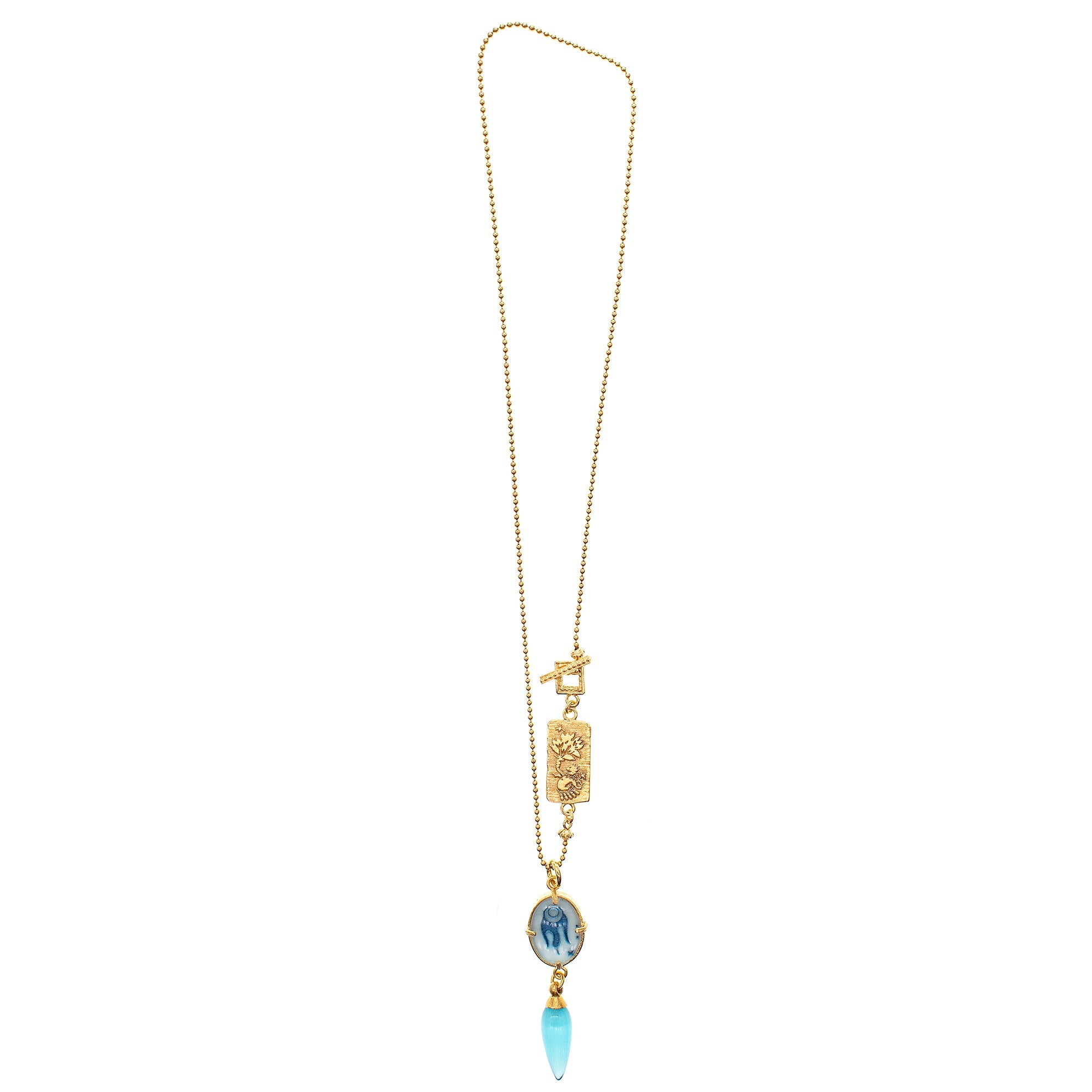 NK 25g15 Blue cosmic glow comet necklace